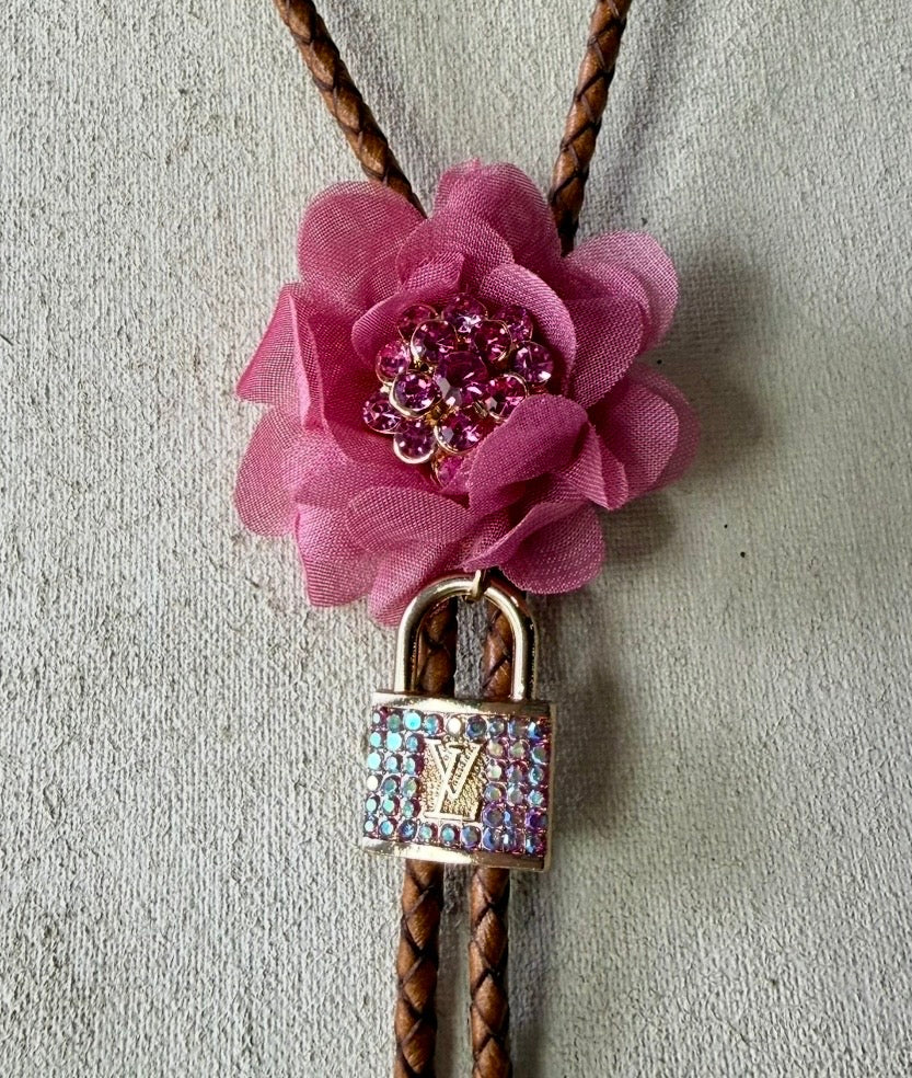 Bolo Tie - Pink Flower/Louis Vuitton
