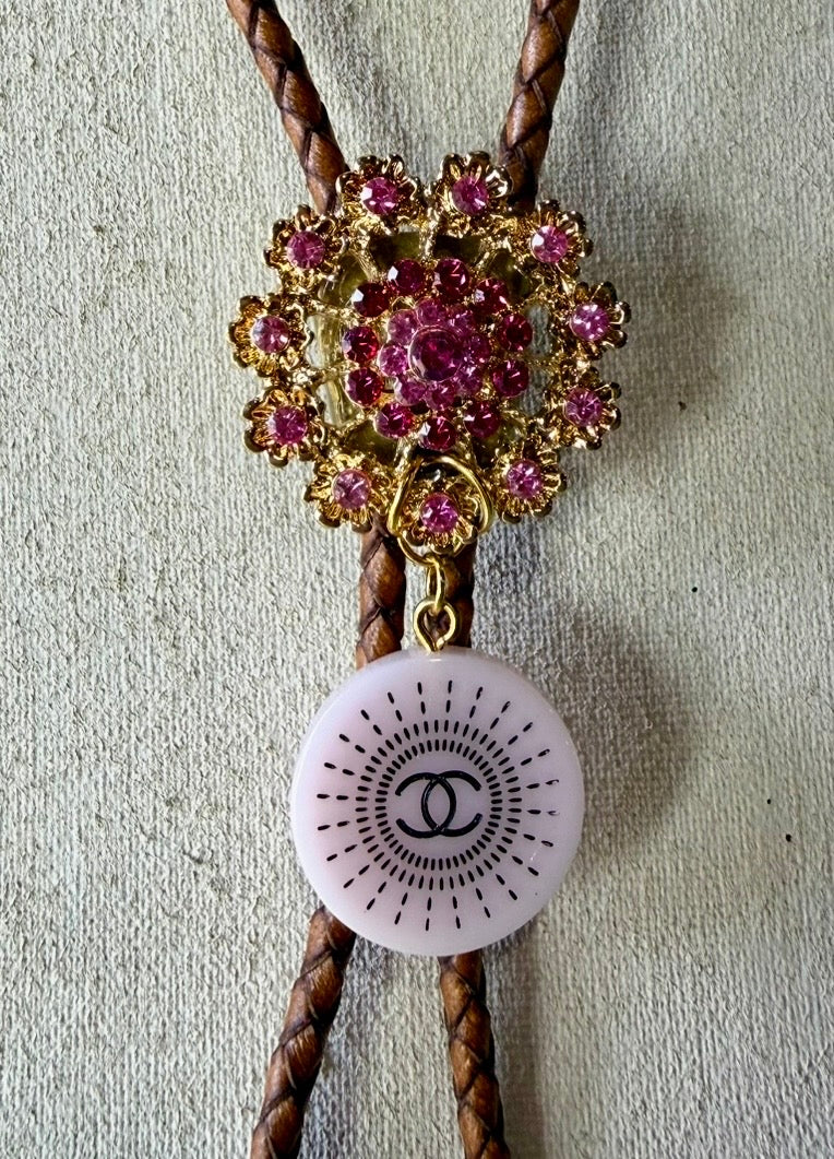 Bolo Tie - Pink/Gold Chanel