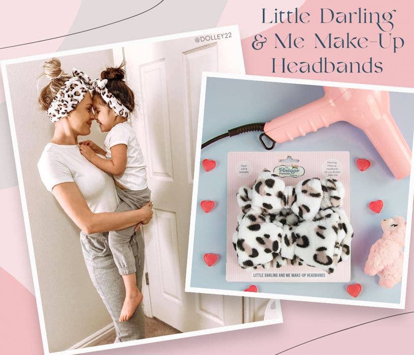 Leopard Print Little Darling and Me Make-up /Spa Headbands