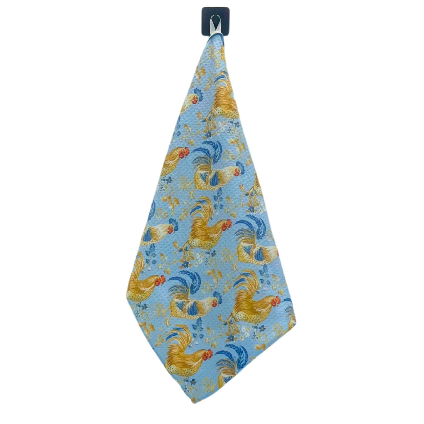 Blue Rooster Tail Kitchen Waffle Tea Towels - Summer Decor