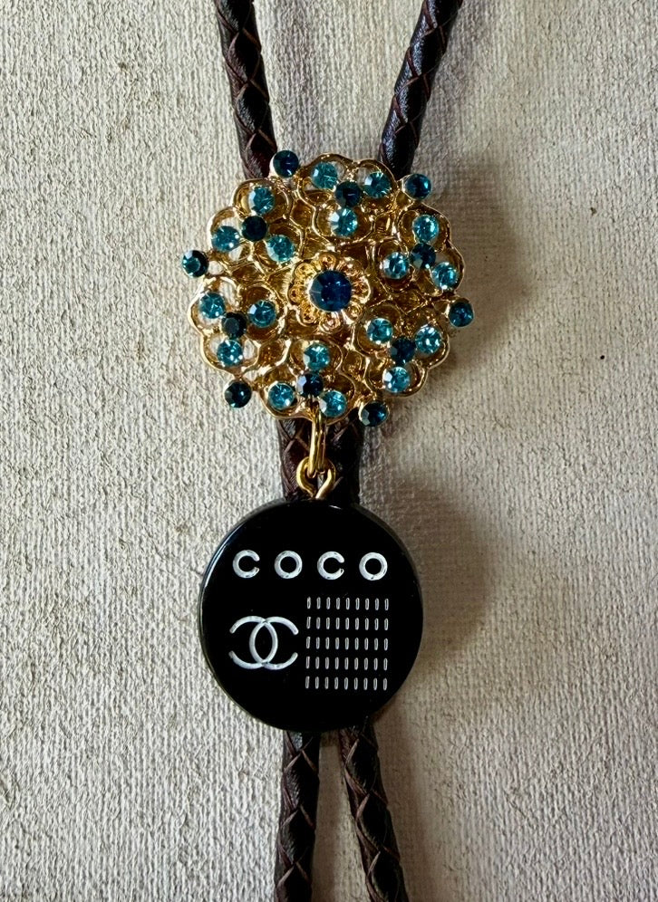 Bolo Tie - Blue/Black Chanel