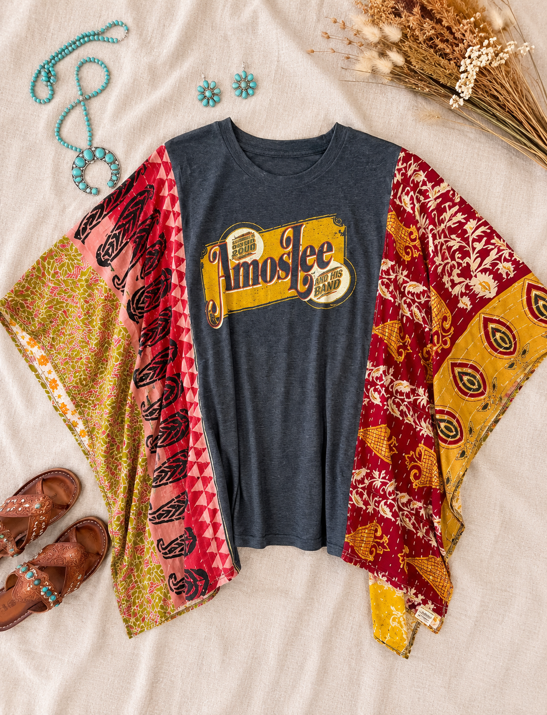 Amos Lee Handmade Boho Poncho Top