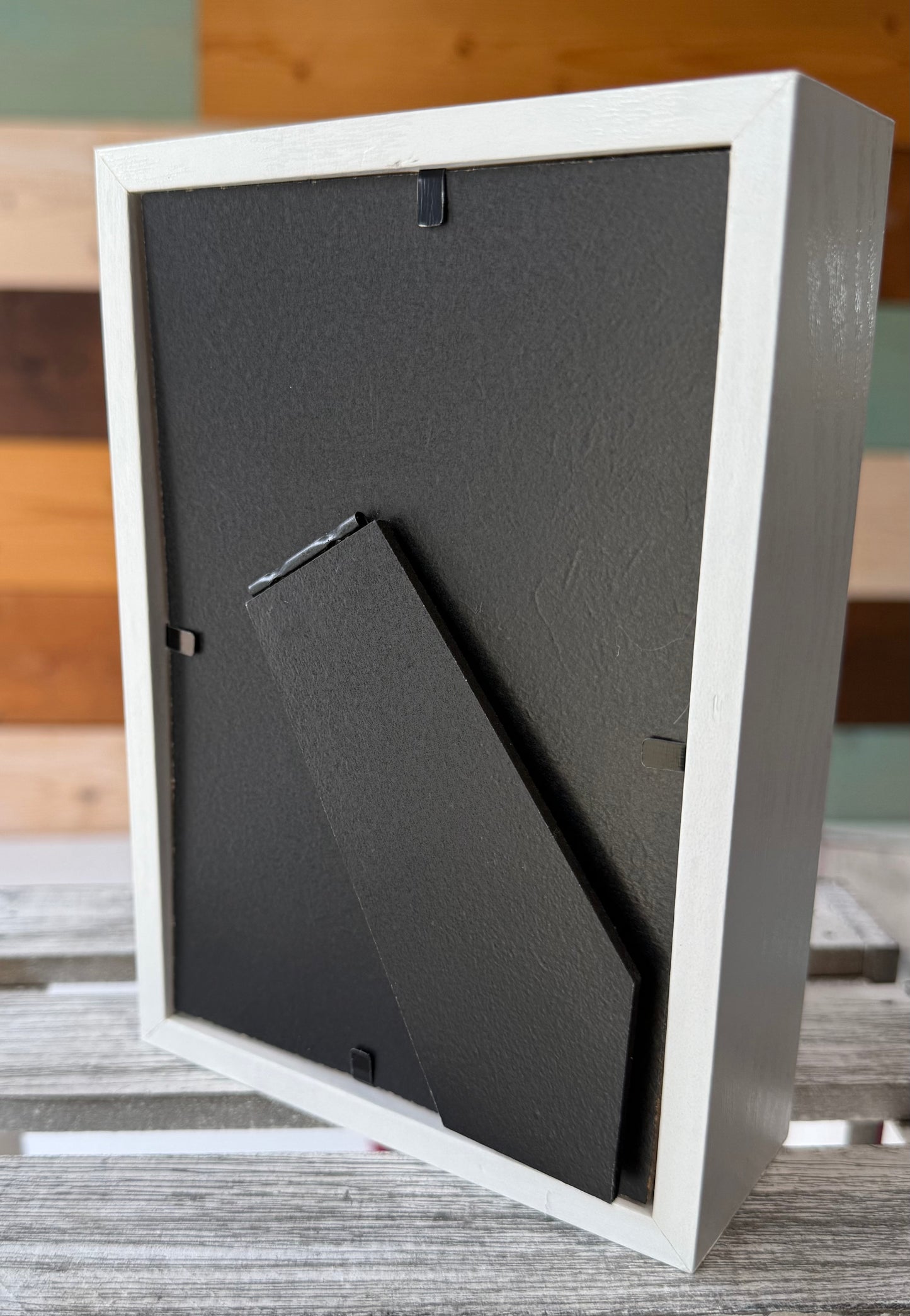 Seashell Shadowbox Shelf Decor - Black/White Lace