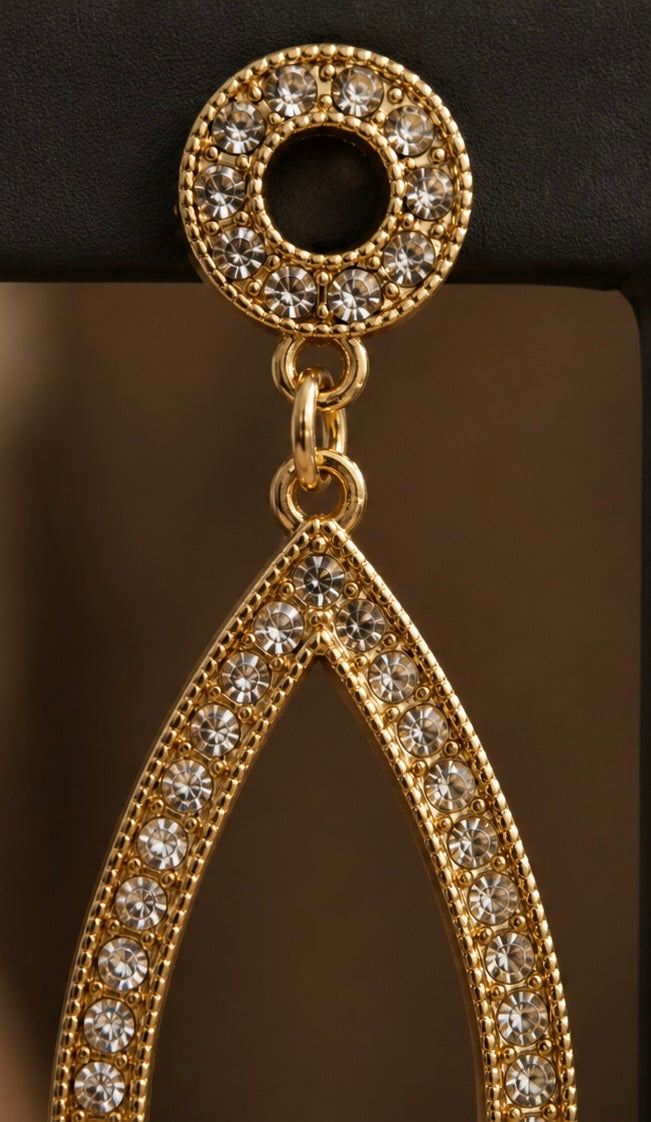 Glamour Glow Gold Teardrop Earrings