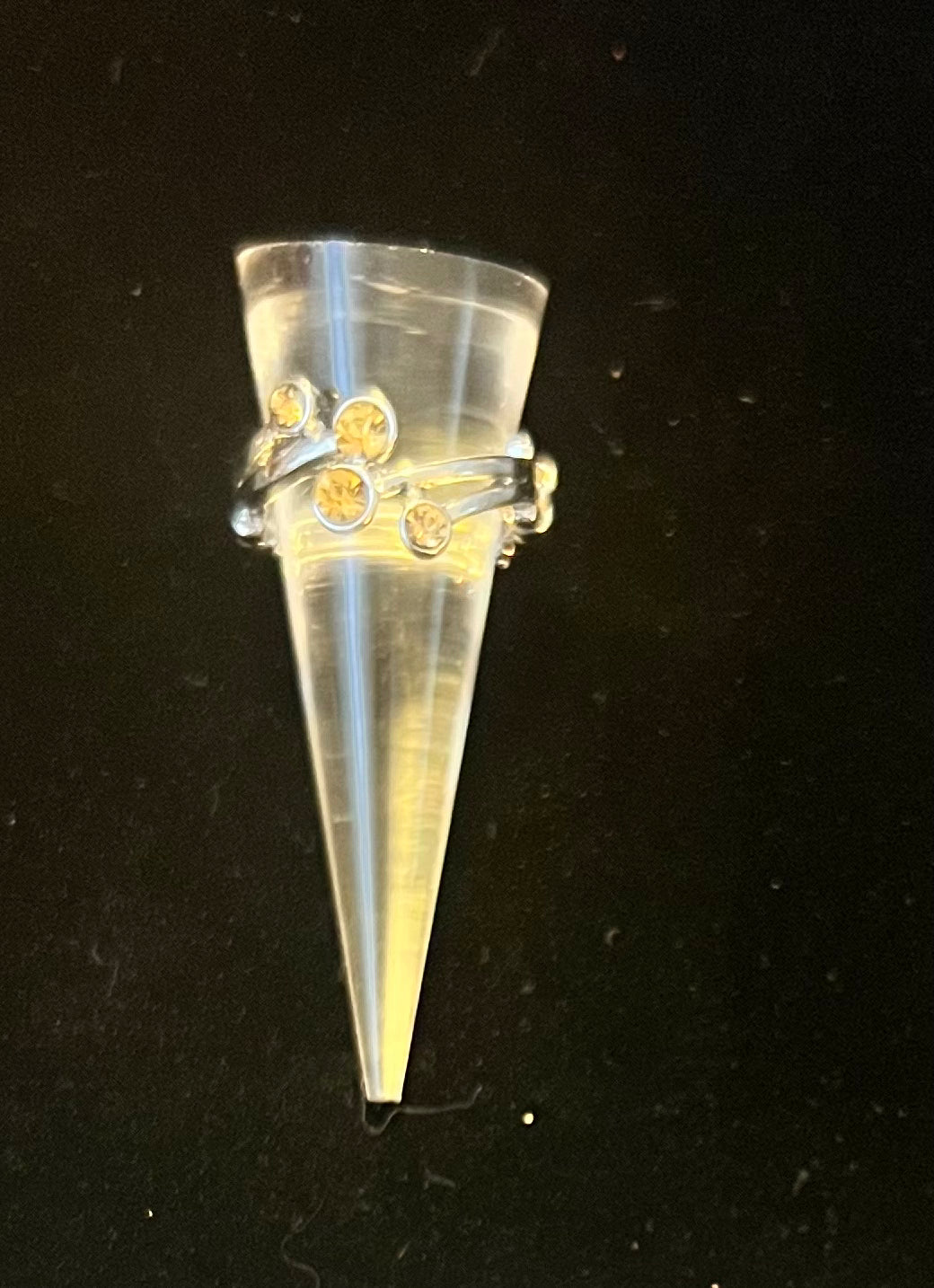 Topaz Rhinestone Stretch Band Ring