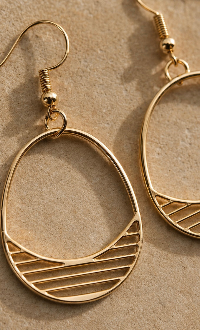 Sunset Line Rose Gold Dangle Earrings