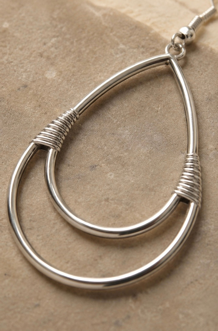 Coastal Silver Teardrop Earrings
