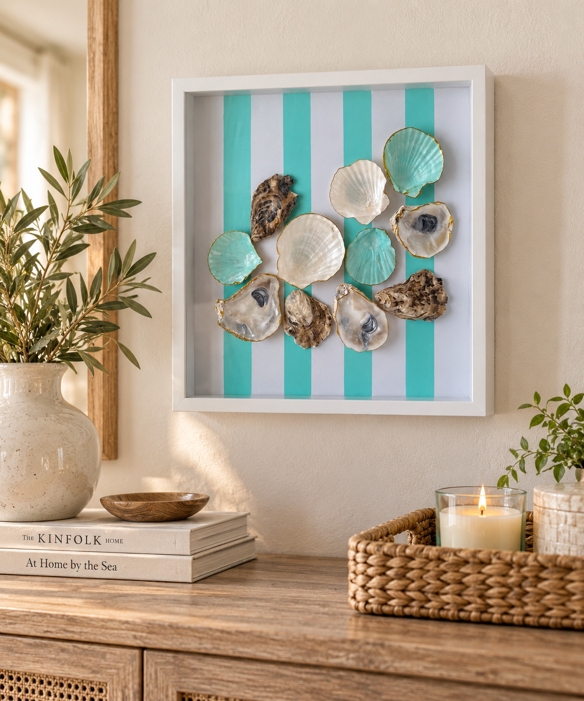 Aqua Tide Handcrafted Shell Shadowbox