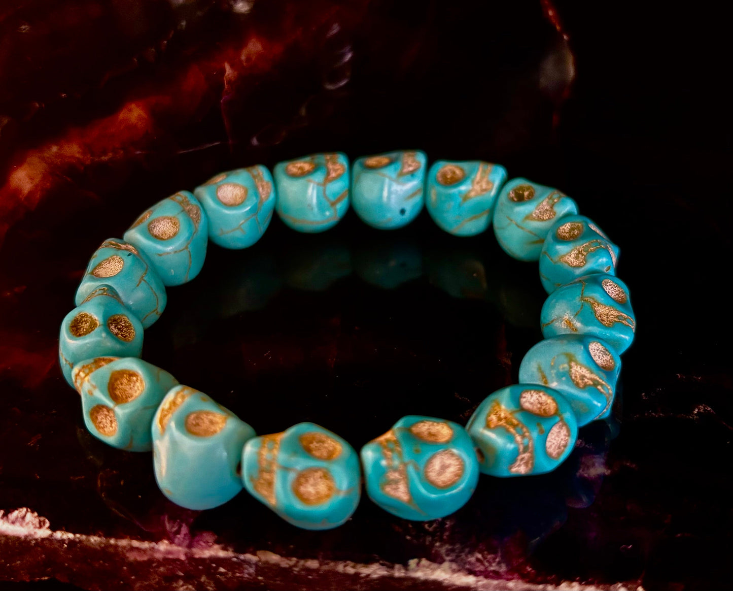 Turquoise Skull Energy Bracelet ๐๐
