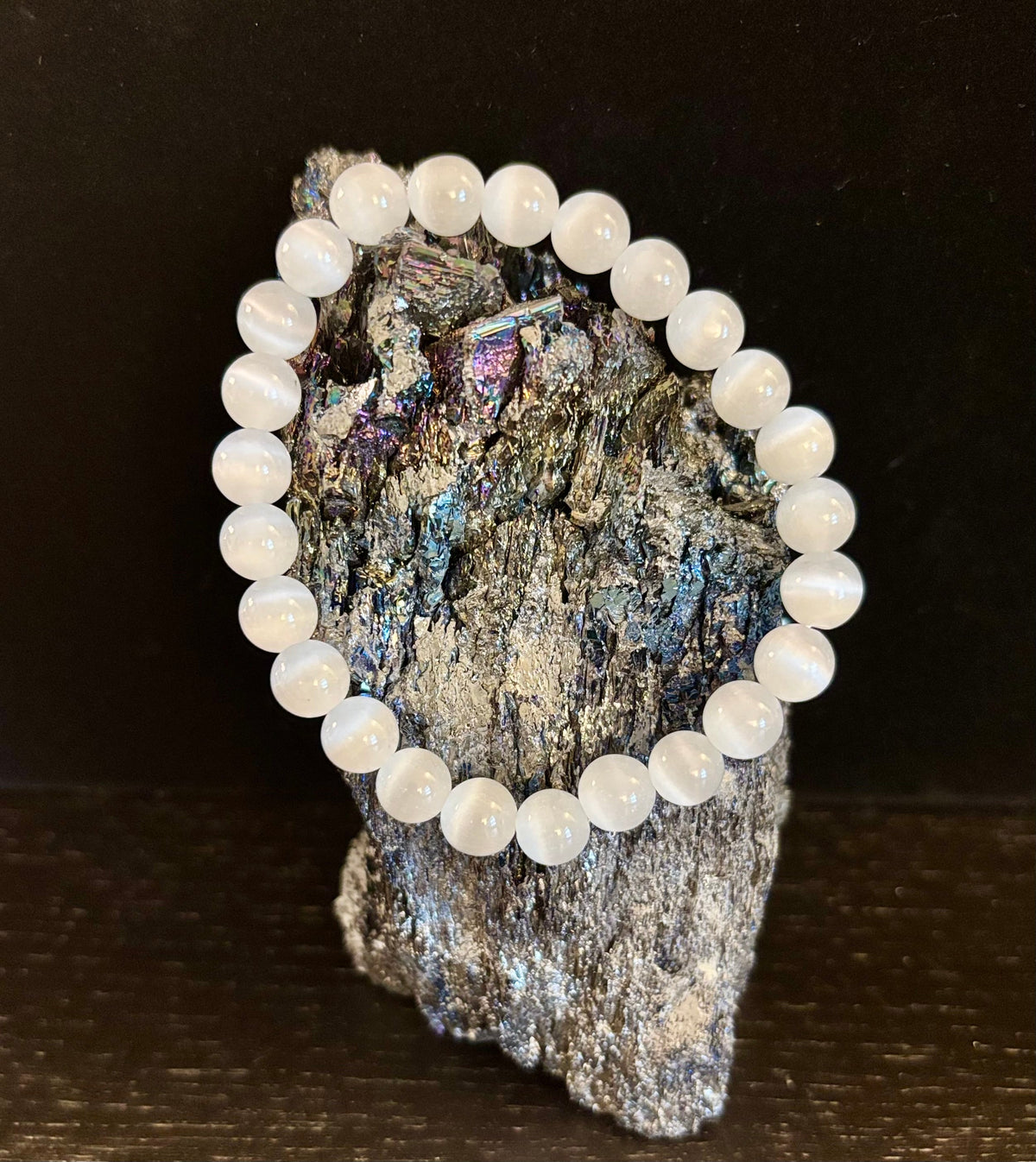 Reiki-Infused Pure Selenite "Liquid Light" Bracelet for Aura Cleansing, High Vibration & Divine Clarity (8mm)