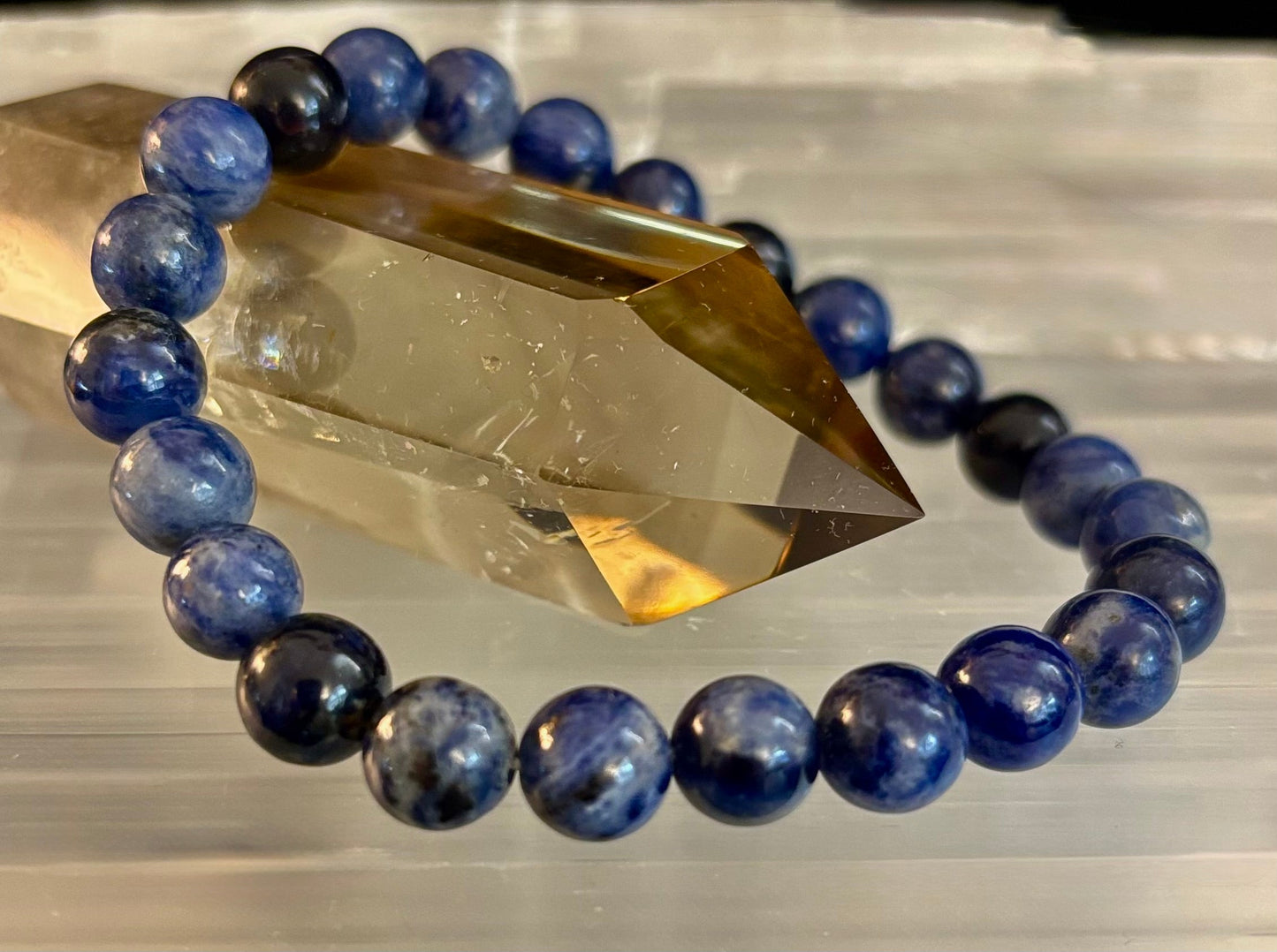 Sodalite Gemstone Bracelet β Intuition, Truth & Emotional Balance