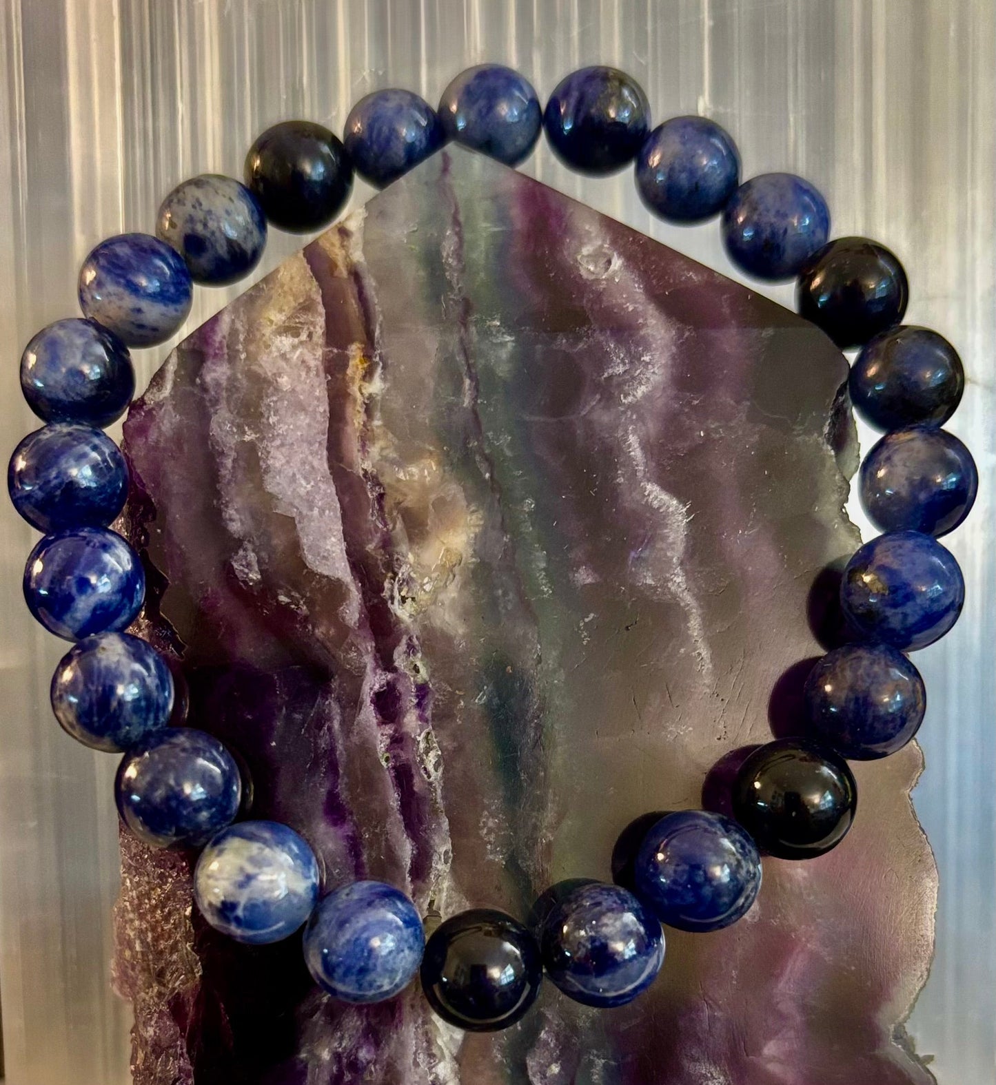 Sodalite Gemstone Bracelet β Intuition, Truth & Emotional Balance