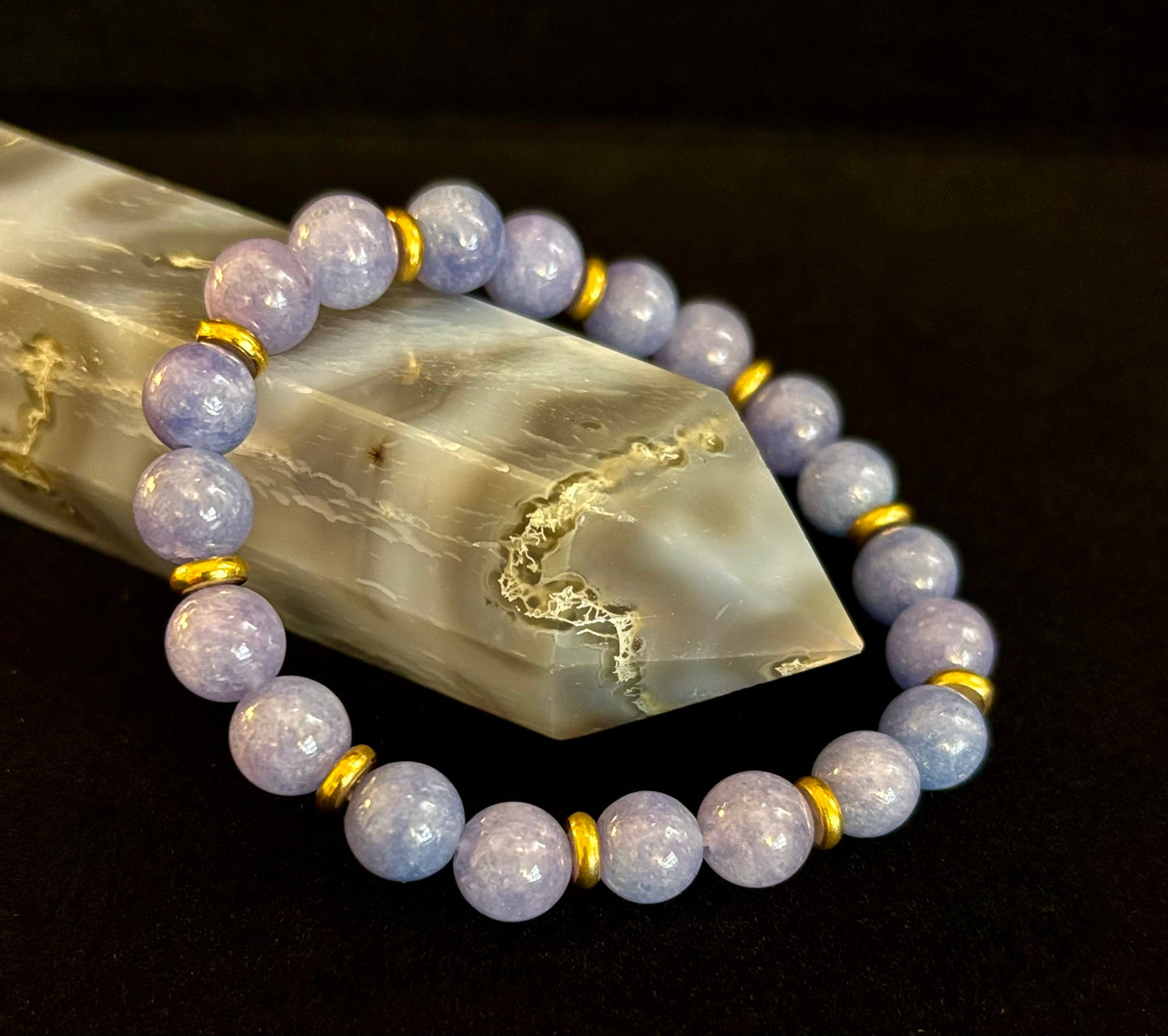 Angelite Crystal Healing Bracelet β Serenity β’ Reiki β’ Inner Peace πͺ½π«