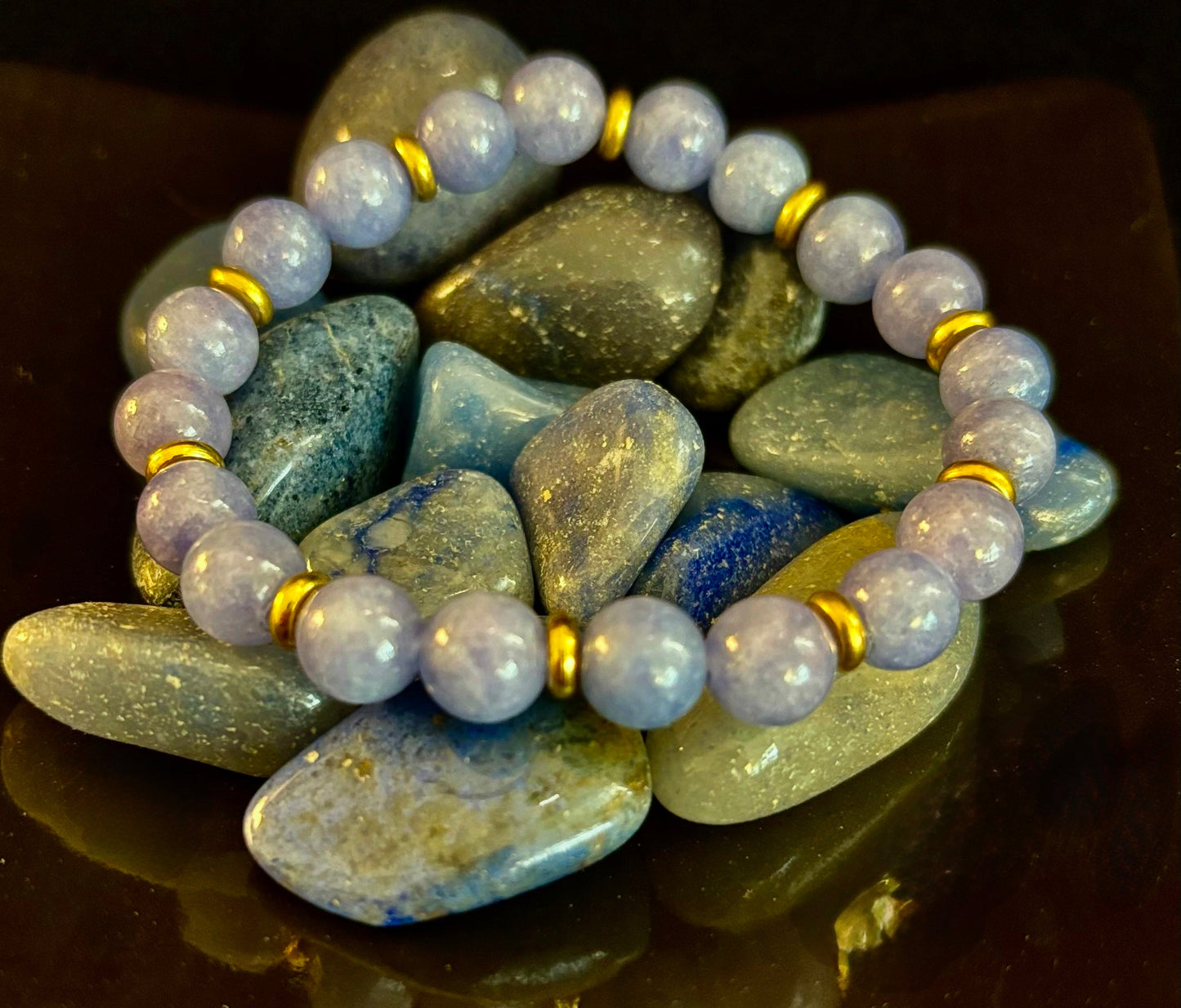 Angelite Crystal Healing Bracelet β Serenity β’ Reiki β’ Inner Peace πͺ½π«