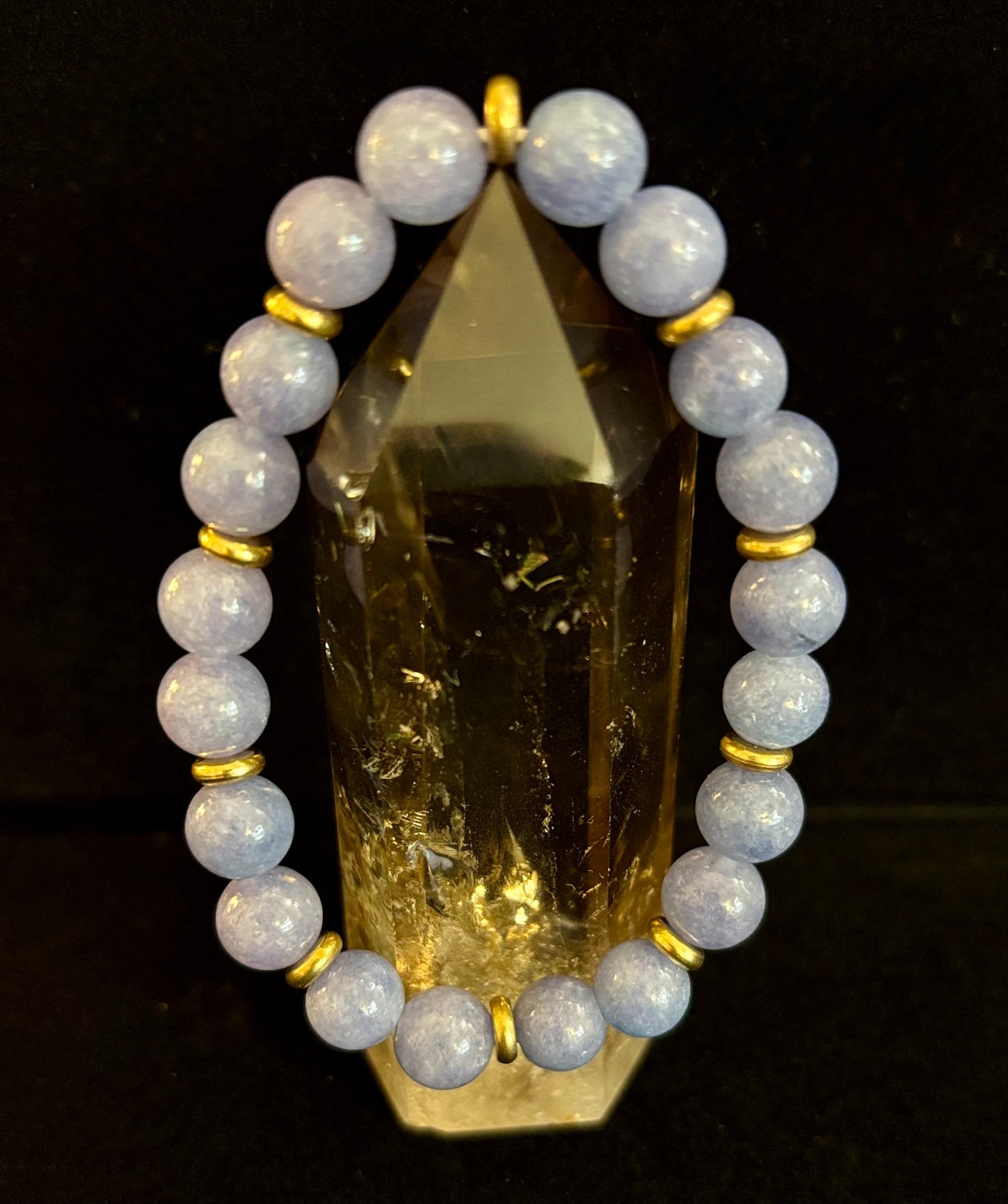 Angelite Crystal Healing Bracelet β Serenity β’ Reiki β’ Inner Peace πͺ½π«