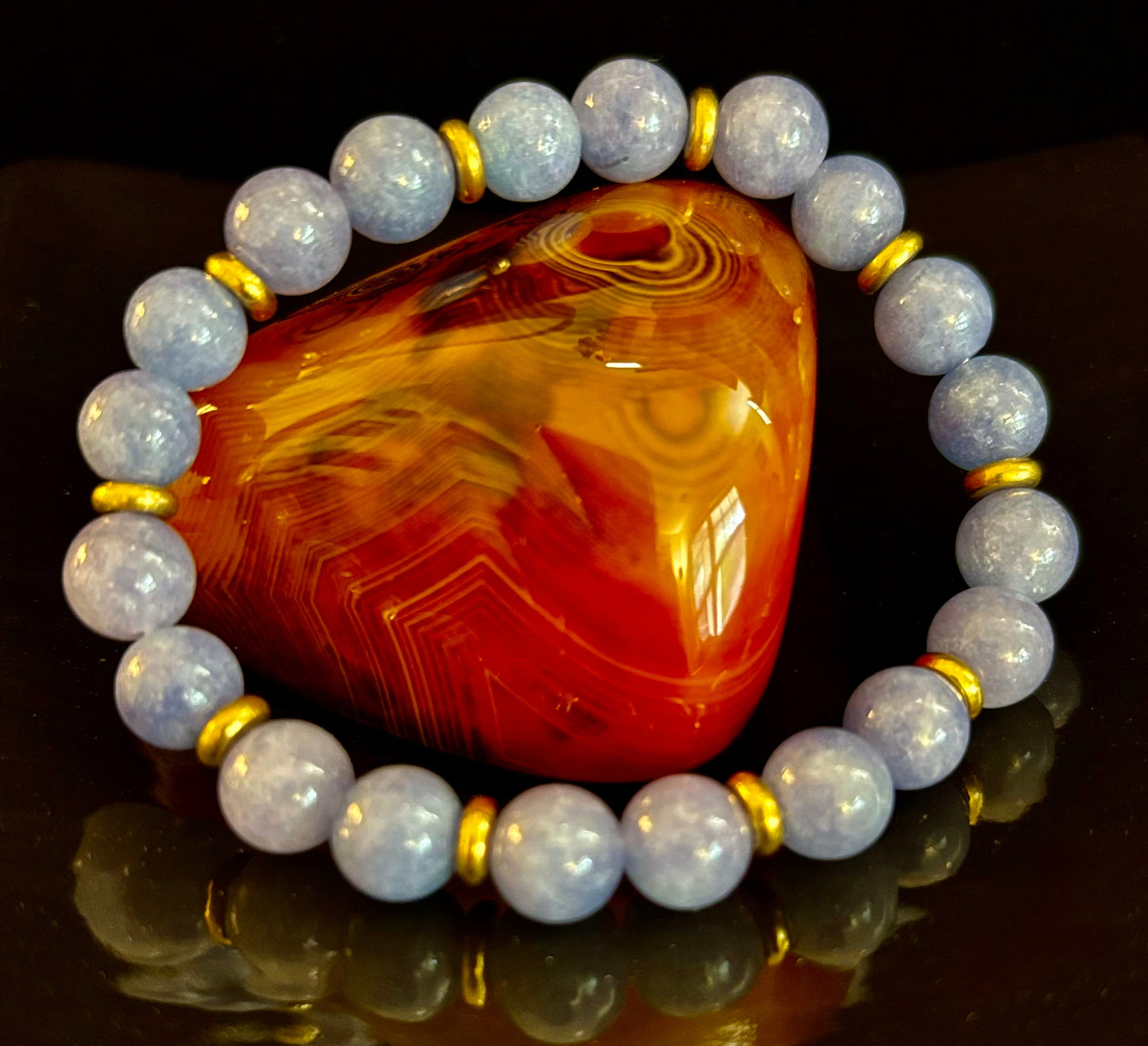 Angelite Crystal Healing Bracelet β Serenity β’ Reiki β’ Inner Peace πͺ½π«