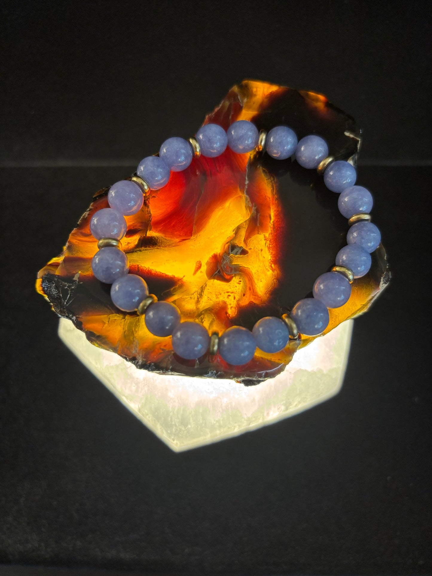Angelite Crystal Healing Bracelet β Serenity β’ Reiki β’ Inner Peace πͺ½π«