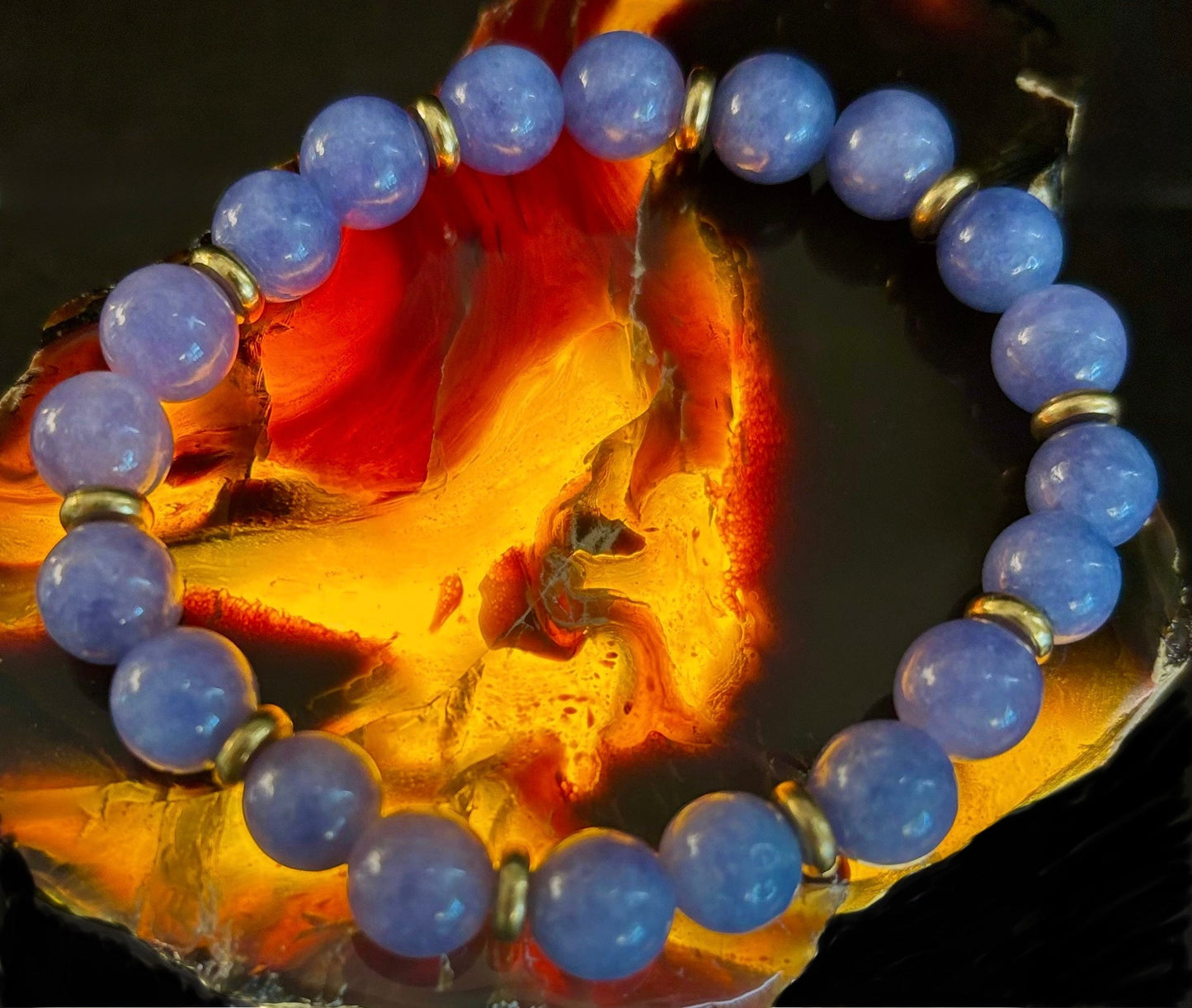 Angelite Crystal Healing Bracelet β Serenity β’ Reiki β’ Inner Peace πͺ½π«