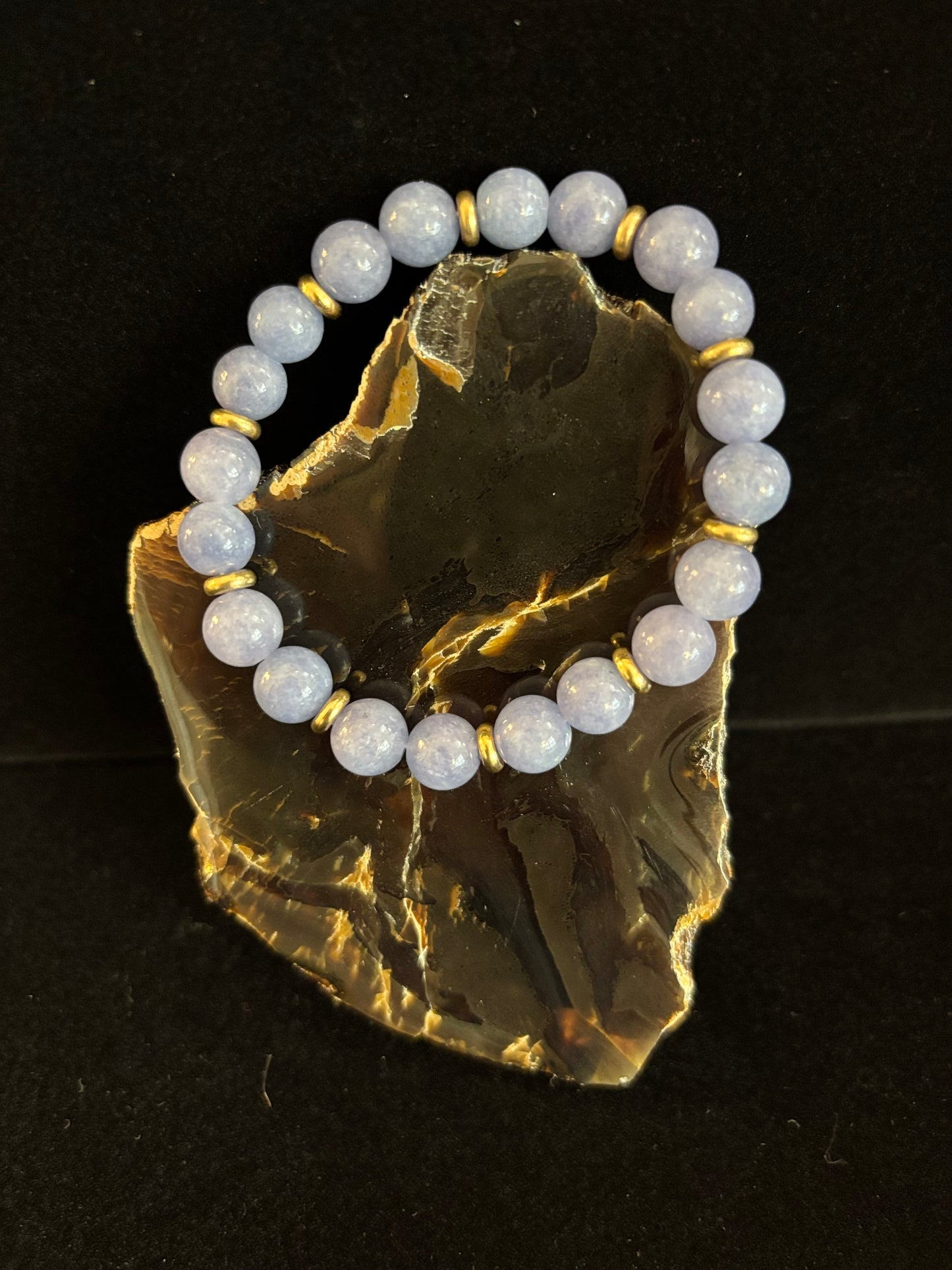 Angelite Crystal Healing Bracelet β Serenity β’ Reiki β’ Inner Peace πͺ½π«