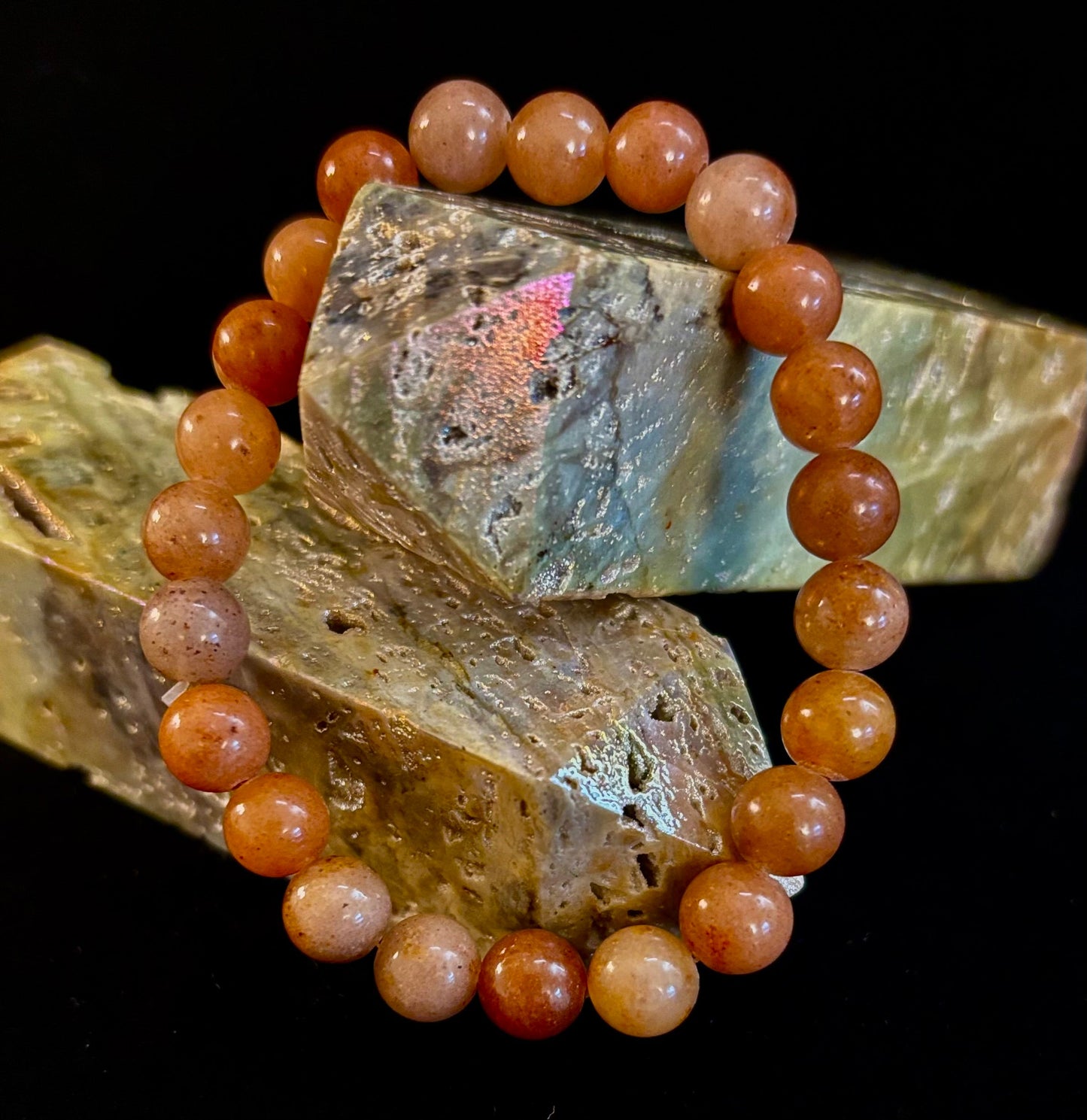 π Dark Strawberry Quartz Bracelet β 8mm Beads, Medium Wrists