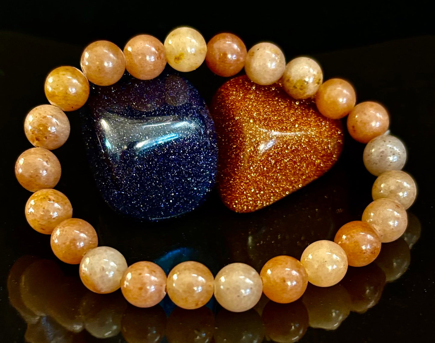 π Dark Strawberry Quartz Bracelet β 8mm Beads, Medium Wrists