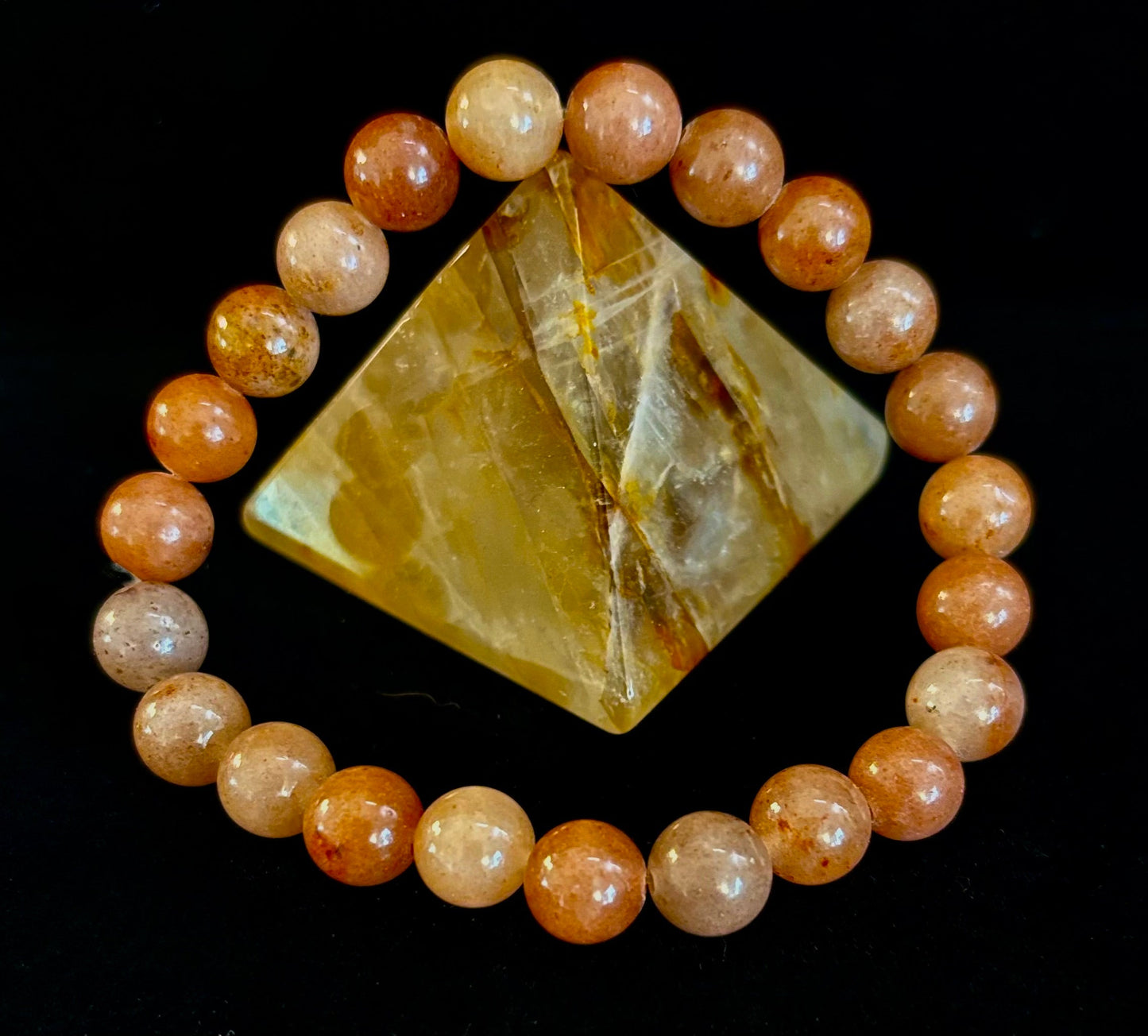 π Dark Strawberry Quartz Bracelet β 8mm Beads, Medium Wrists