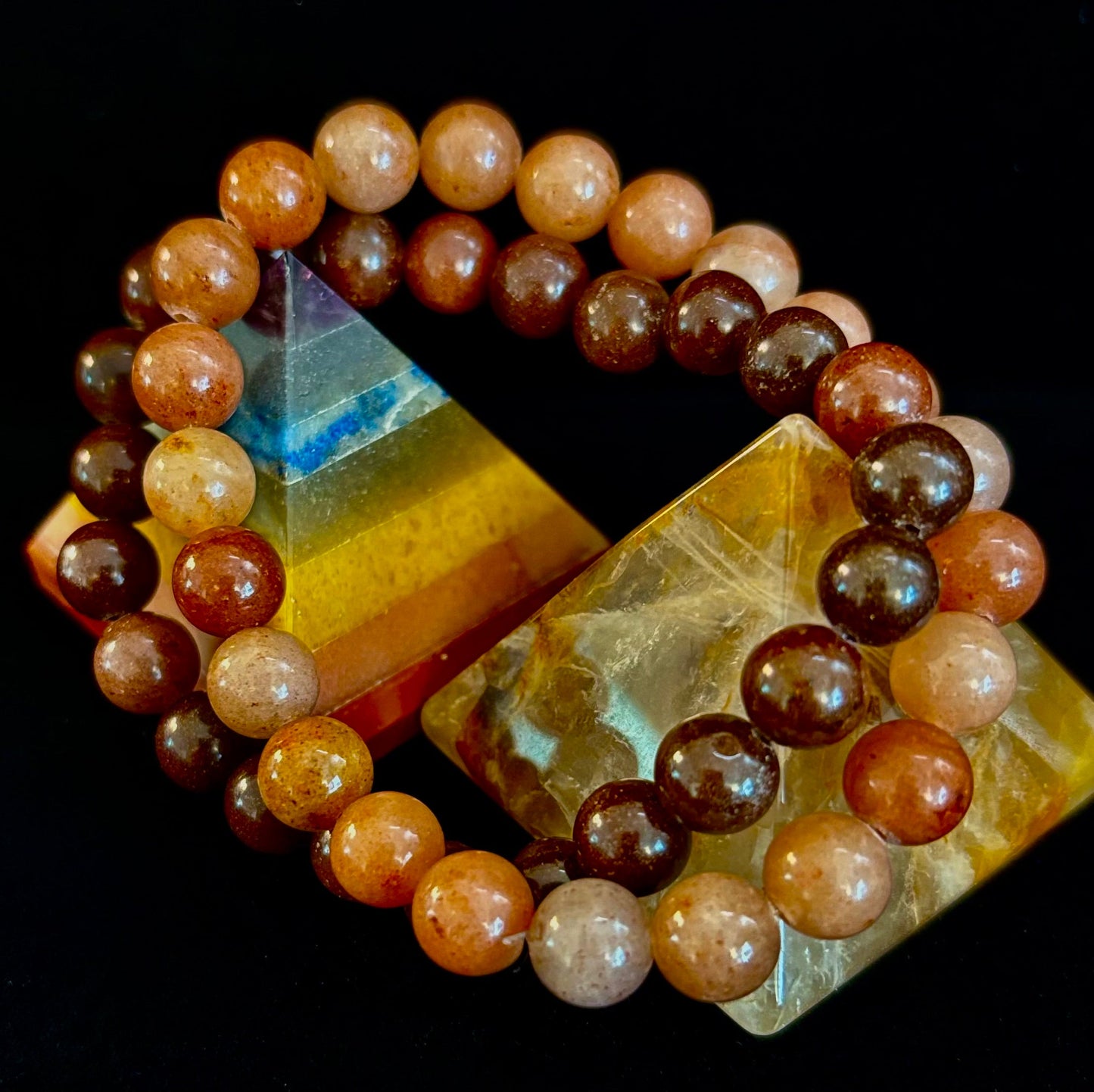 π Dark Strawberry Quartz Bracelet β 8mm Beads, Medium Wrists