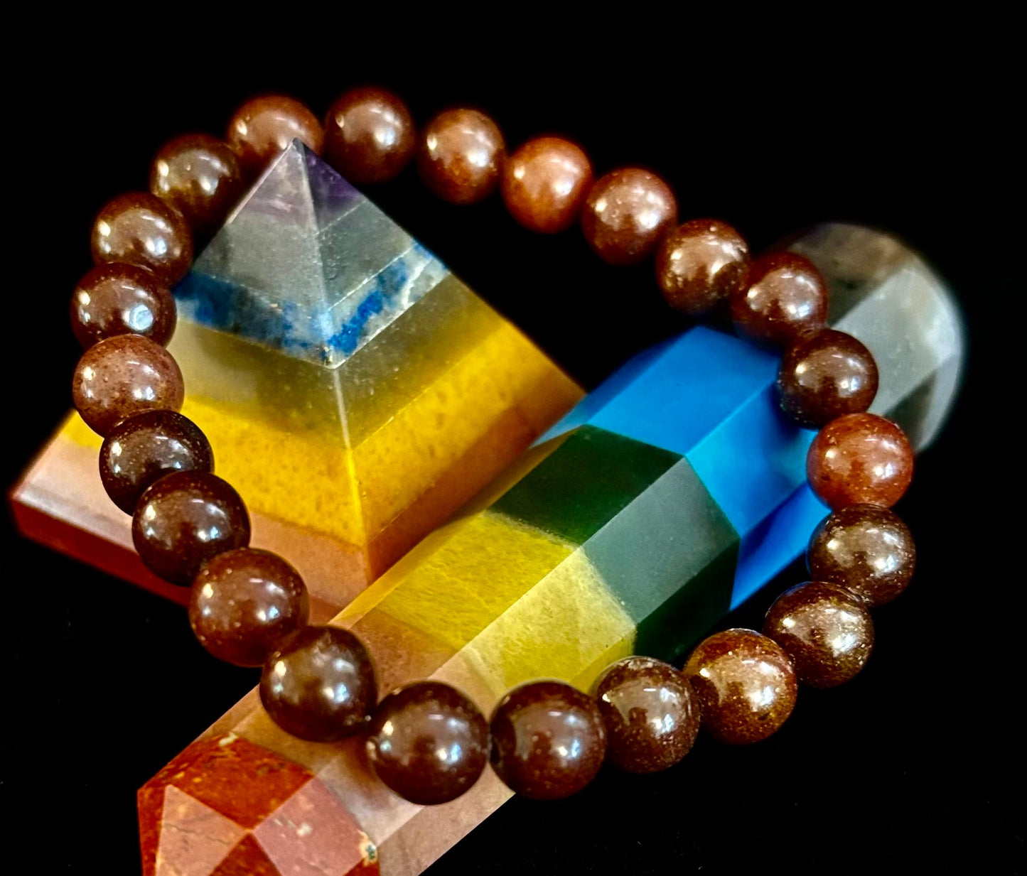 π Dark Strawberry Quartz Bracelet β 8mm Beads, Medium Wrists
