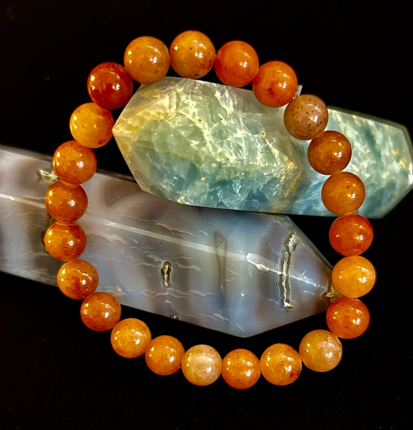 π Dark Strawberry Quartz Bracelet β 8mm Beads, Medium Wrists