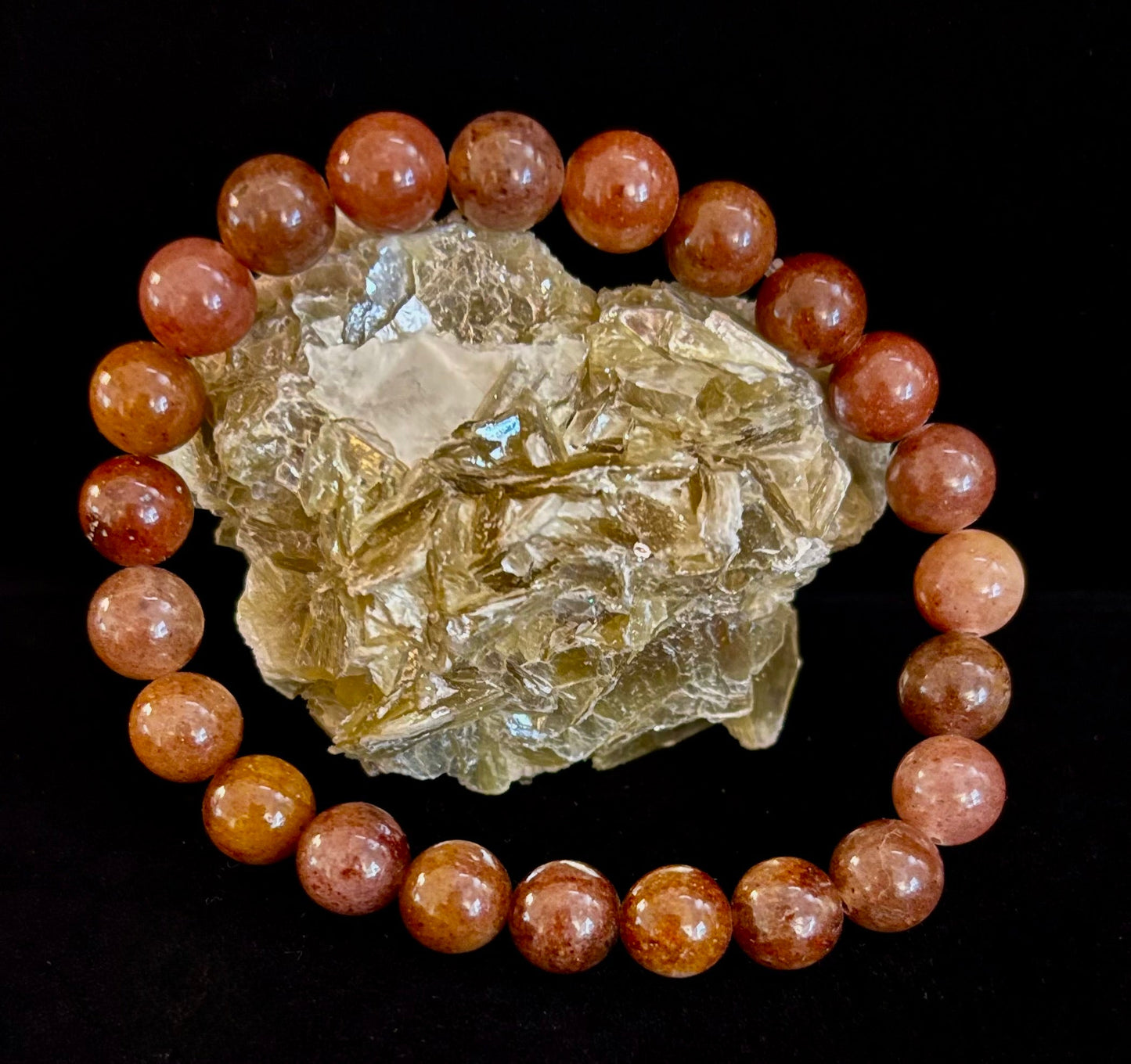 π Dark Strawberry Quartz Bracelet β 8mm Beads, Medium Wrists