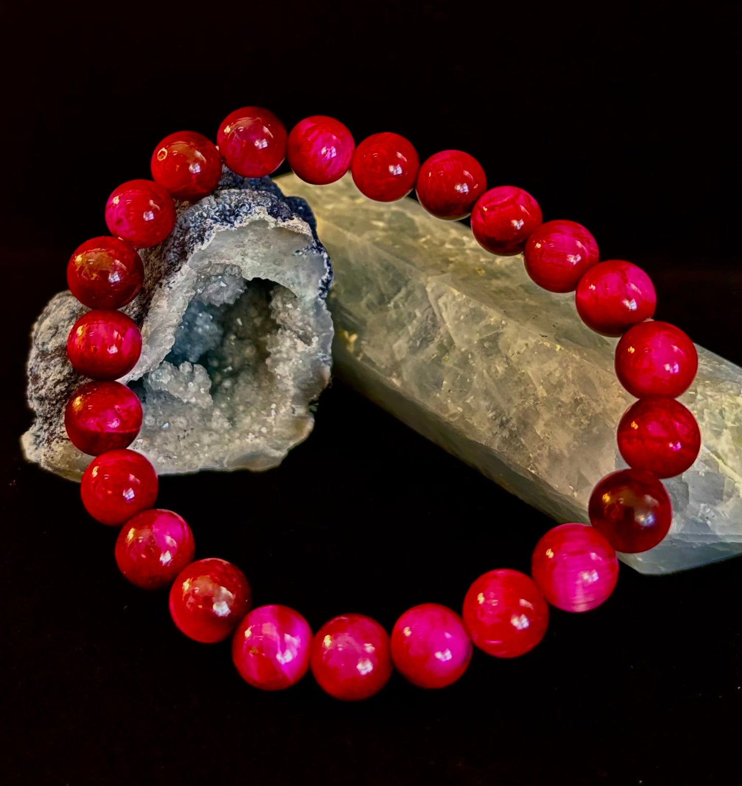 Pink Tiger Eye Power Bracelet β Confidence, Passion & Bold Energy | Reiki-Infused Gemstone Bracelet (8mm & 10mm)