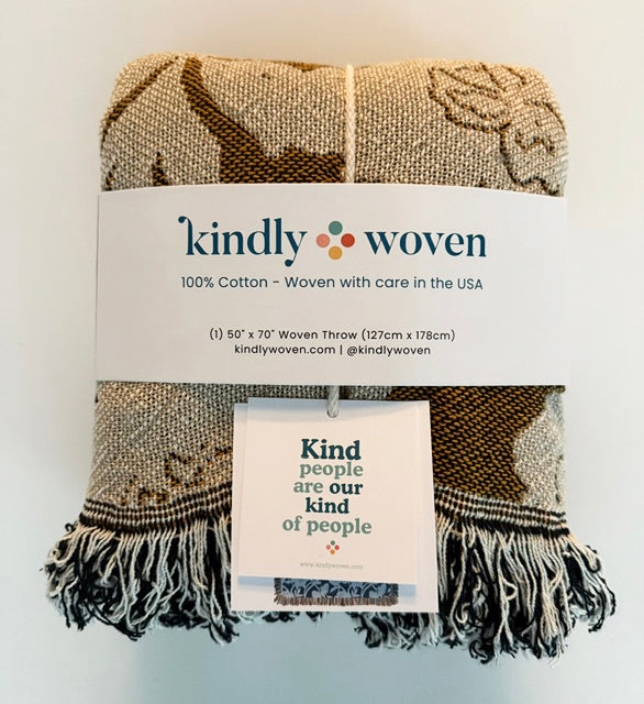 Goldenrod Herringbone Woven Cotton Throw