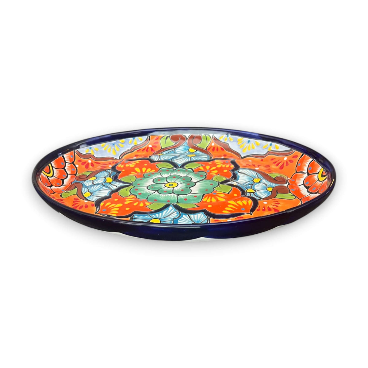 Oval Talavera Serving Platter | Colorful Hand-Painted Mexican Tray