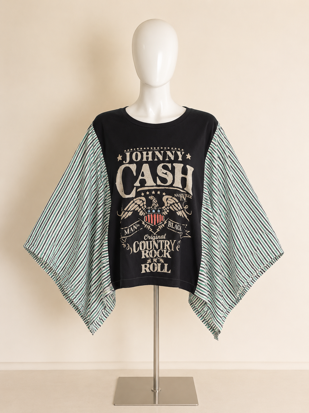Johnny Cash Handmade Boho Poncho Top