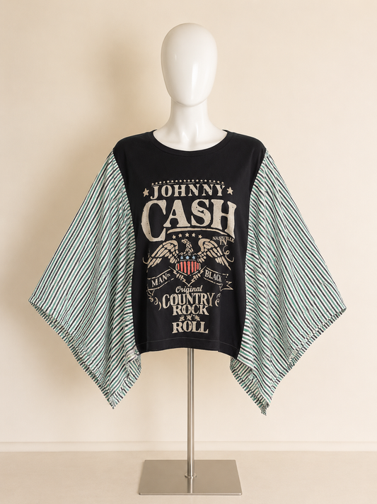 Johnny Cash Handmade Boho Poncho Top