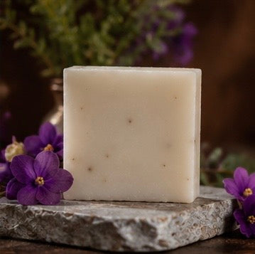 African Violet Artisan Soap Bar | Floral Handmade Bath Soap