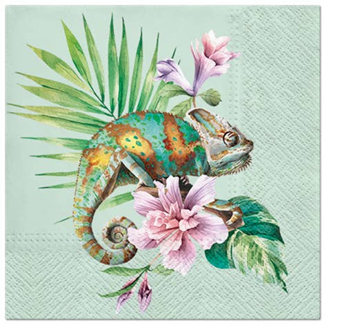 Exotic Chameleon Lunch Napkins - Summer Paper Napkins