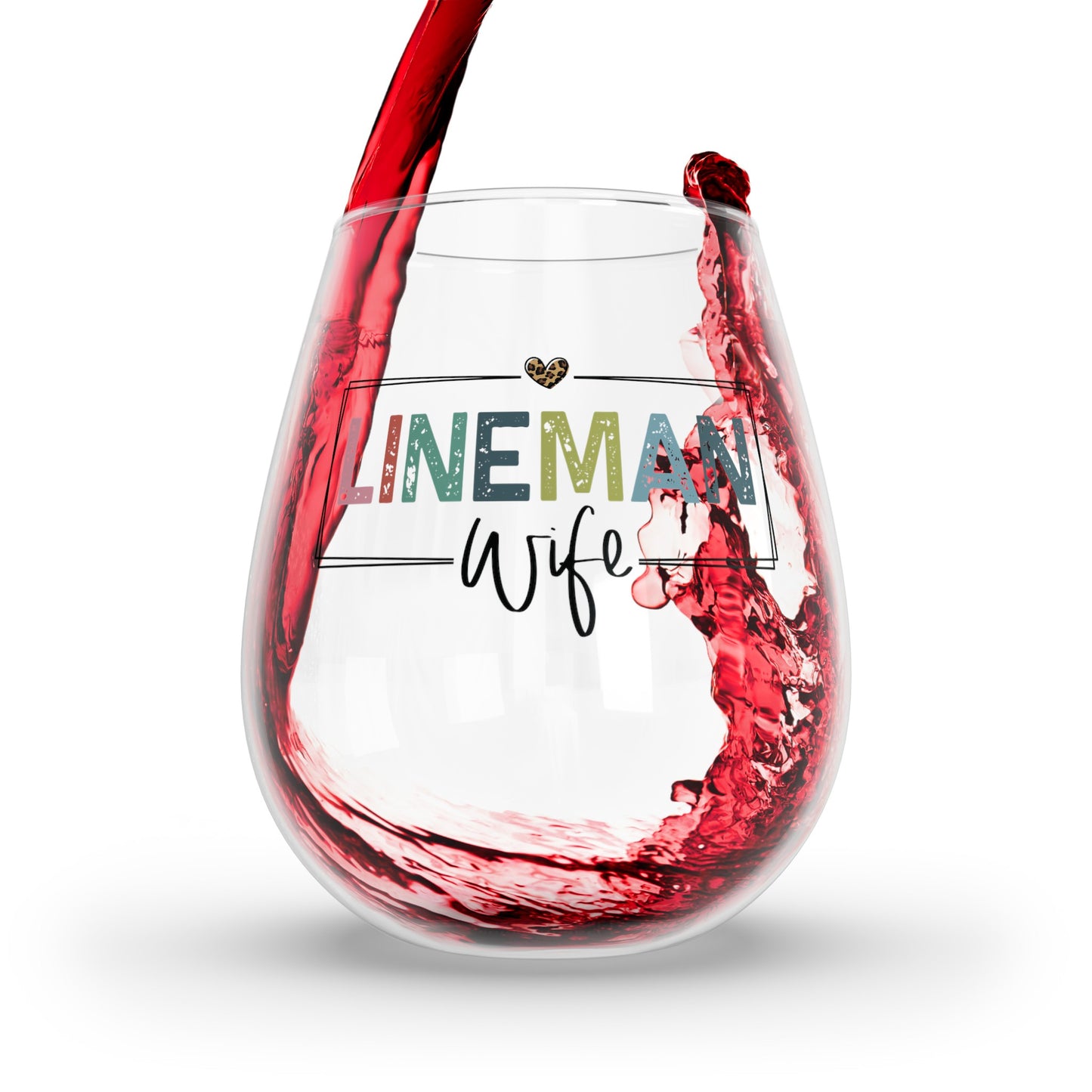 Lineman Wife Stemless Wine Glass, 11.75oz