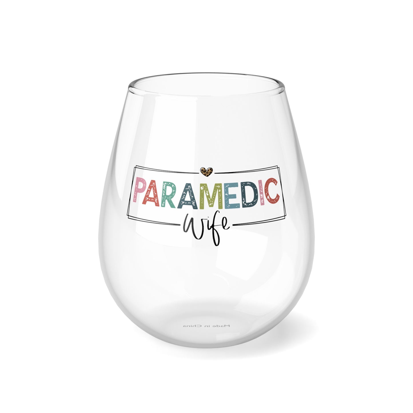 Paramedic Wife Stemless Wine Glass, 11.75oz