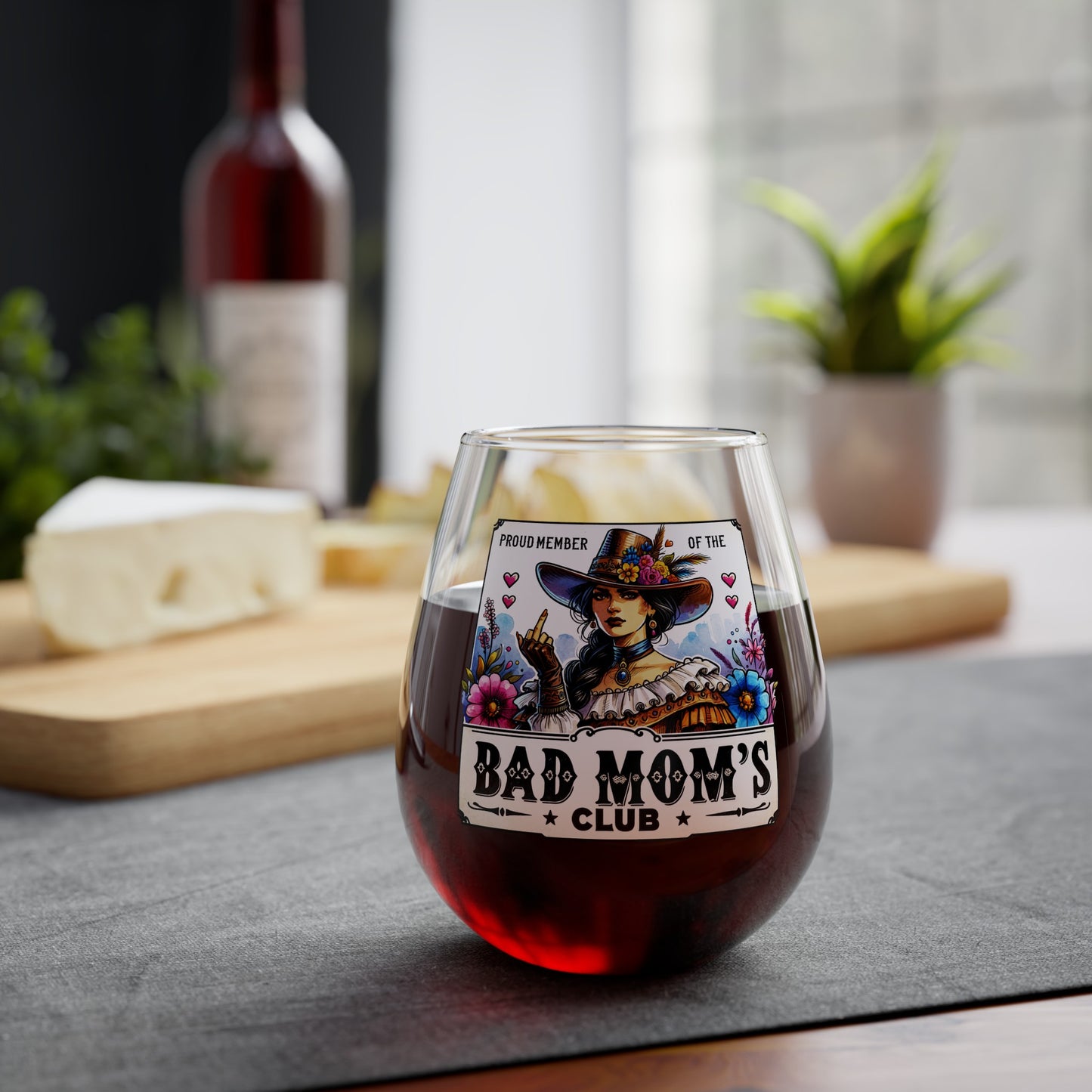 Bad Mom's Club #1 Stemless Wine Glass, 11.75oz