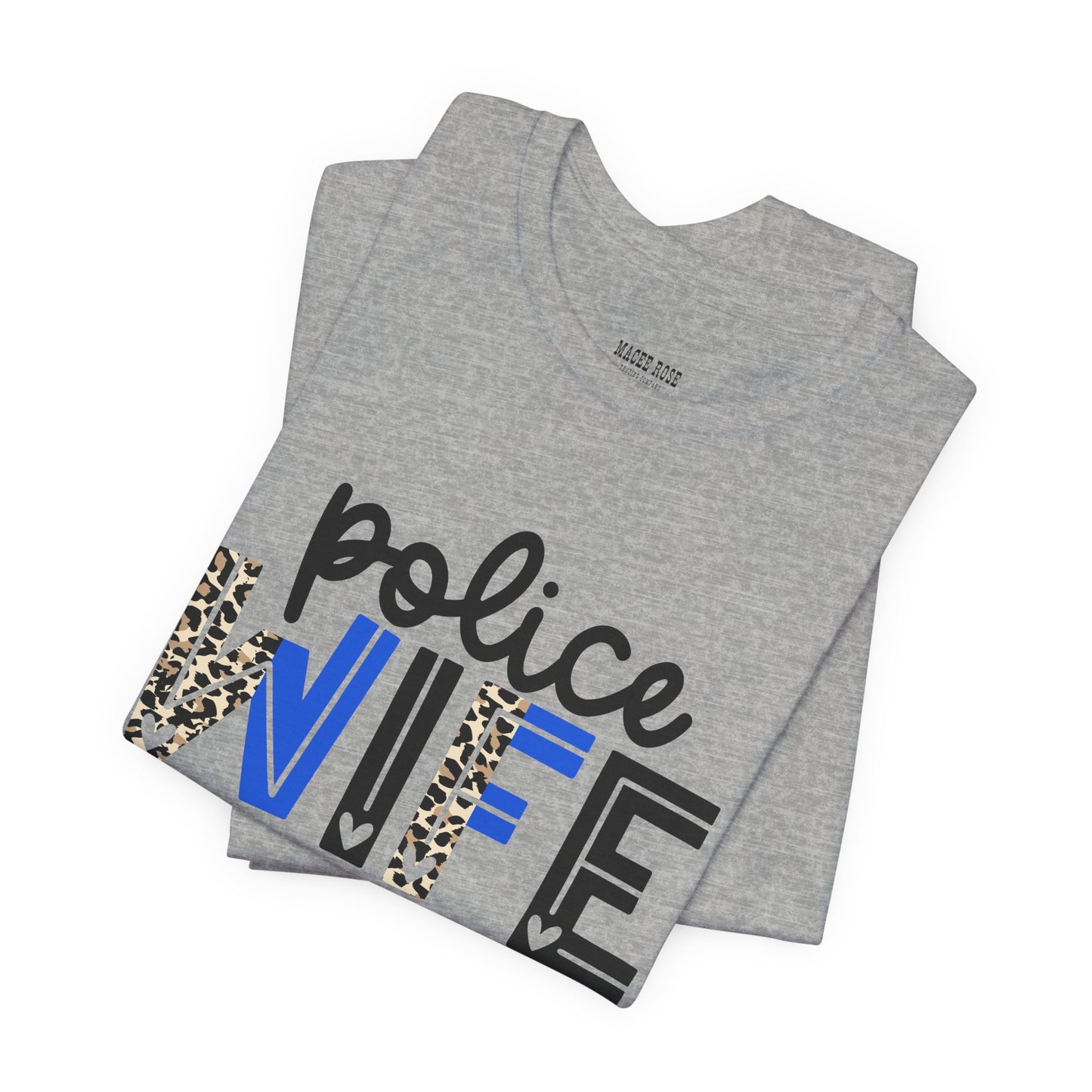 Police Wife - Leopard Print Short Sleeve Tee