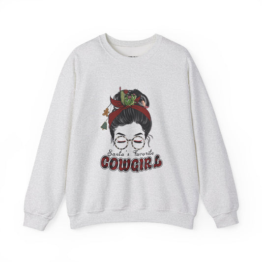 Cowgirl Christmas Crewneck Sweatshirt - Santa's favorite cowgirl