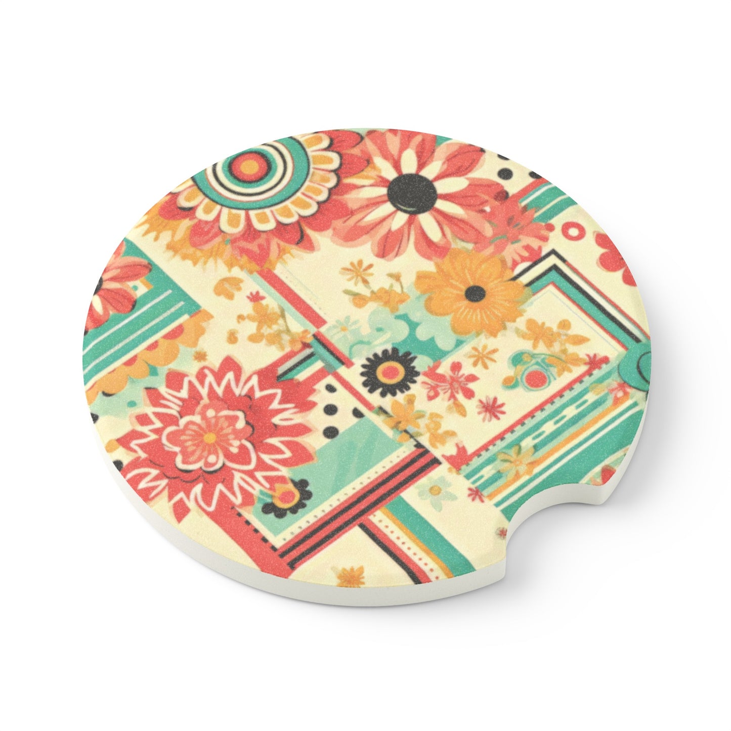 Floral Soapstone Car Coaster