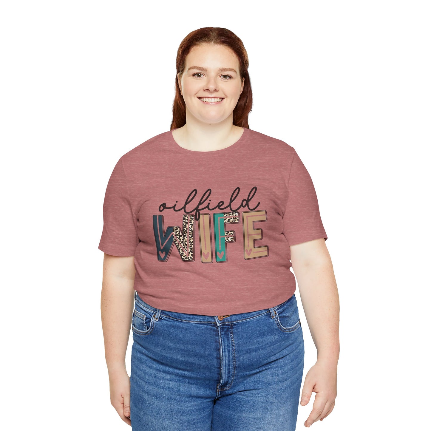 Oilfield Wife - Leopard Print Short Sleeve Tee