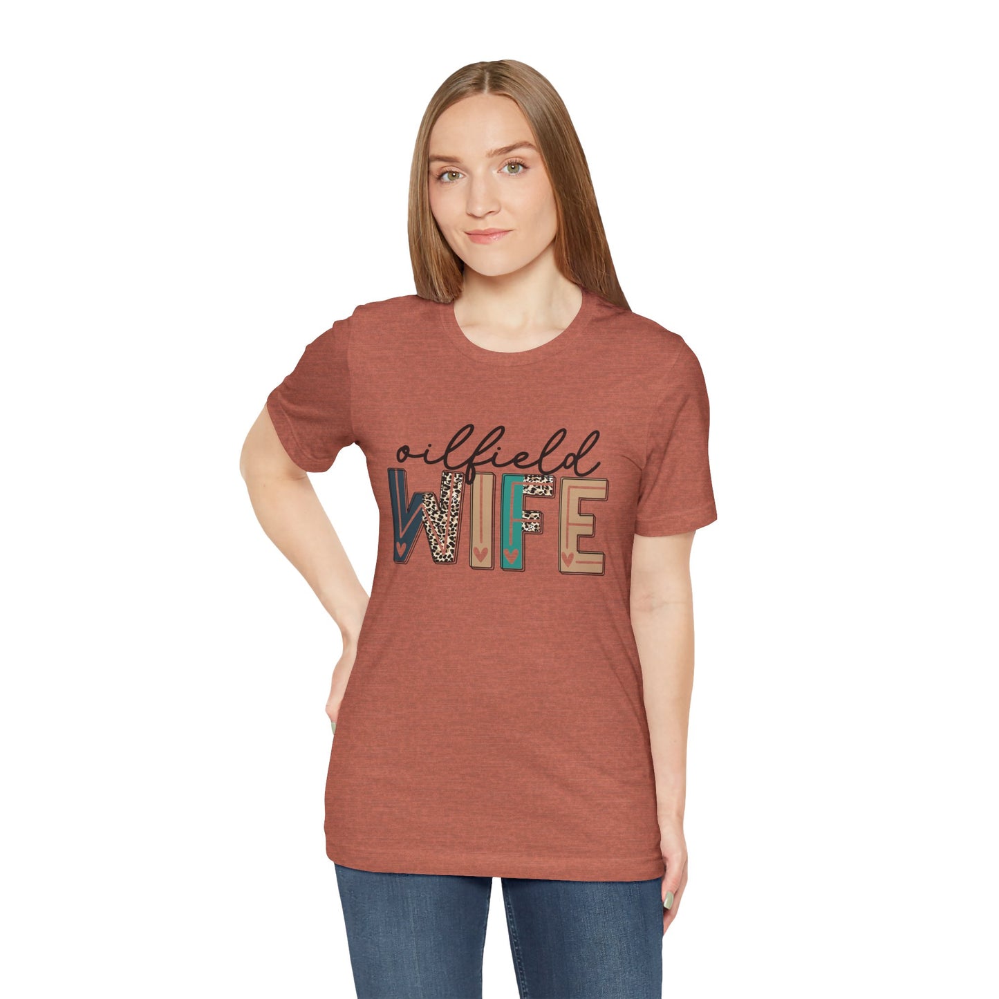 Oilfield Wife - Leopard Print Short Sleeve Tee