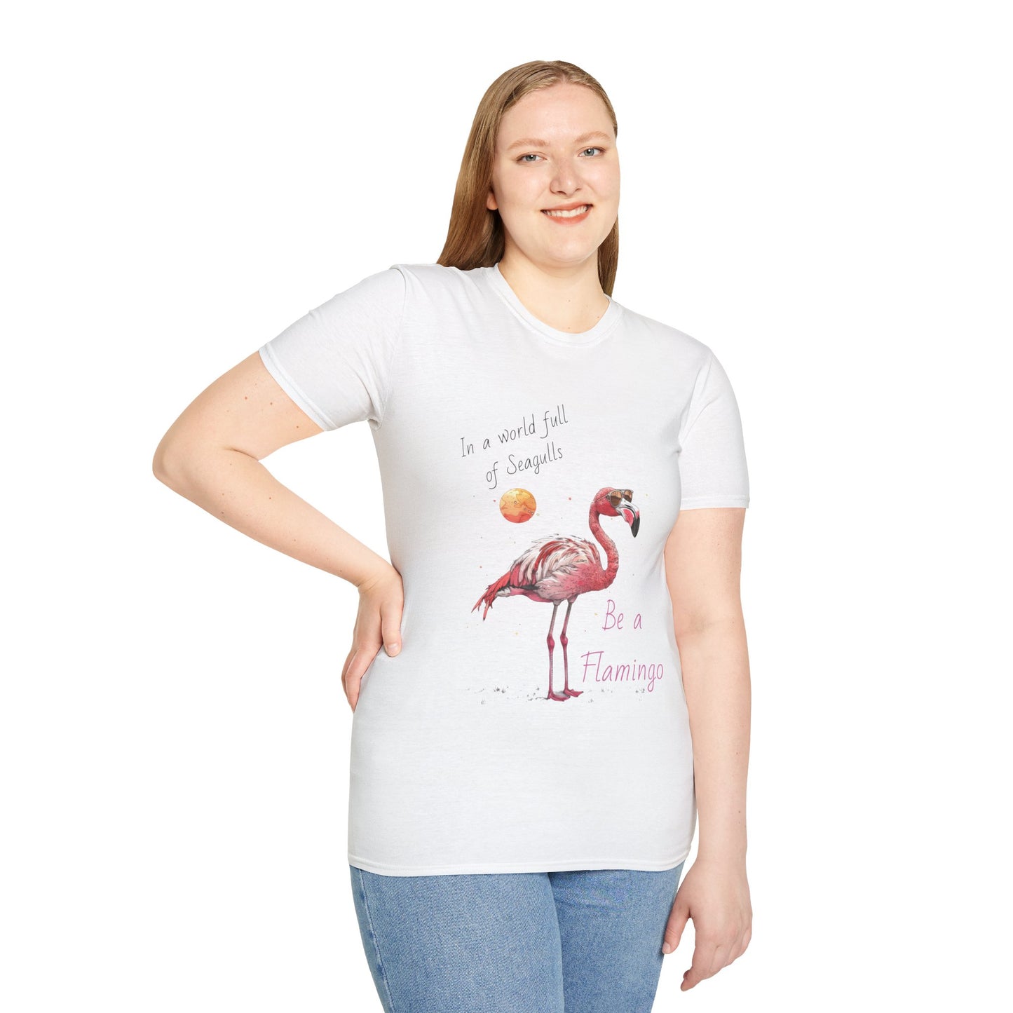 Be A Flamingo - Unisex Softstyle T-Shirt