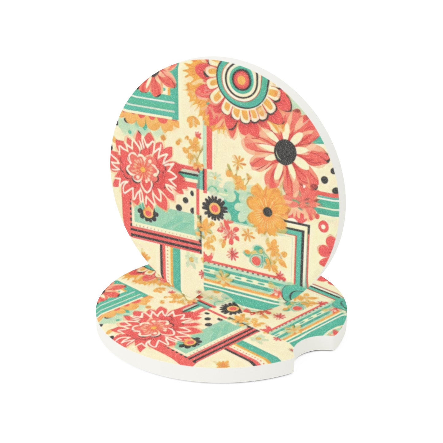 Floral Soapstone Car Coaster