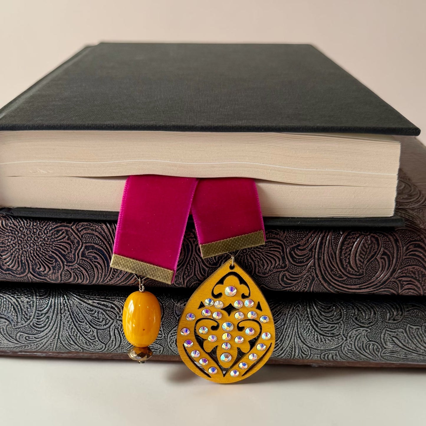 Handmade Velvet Ribbon Bookmark | Luxury Boho Gift for Readers