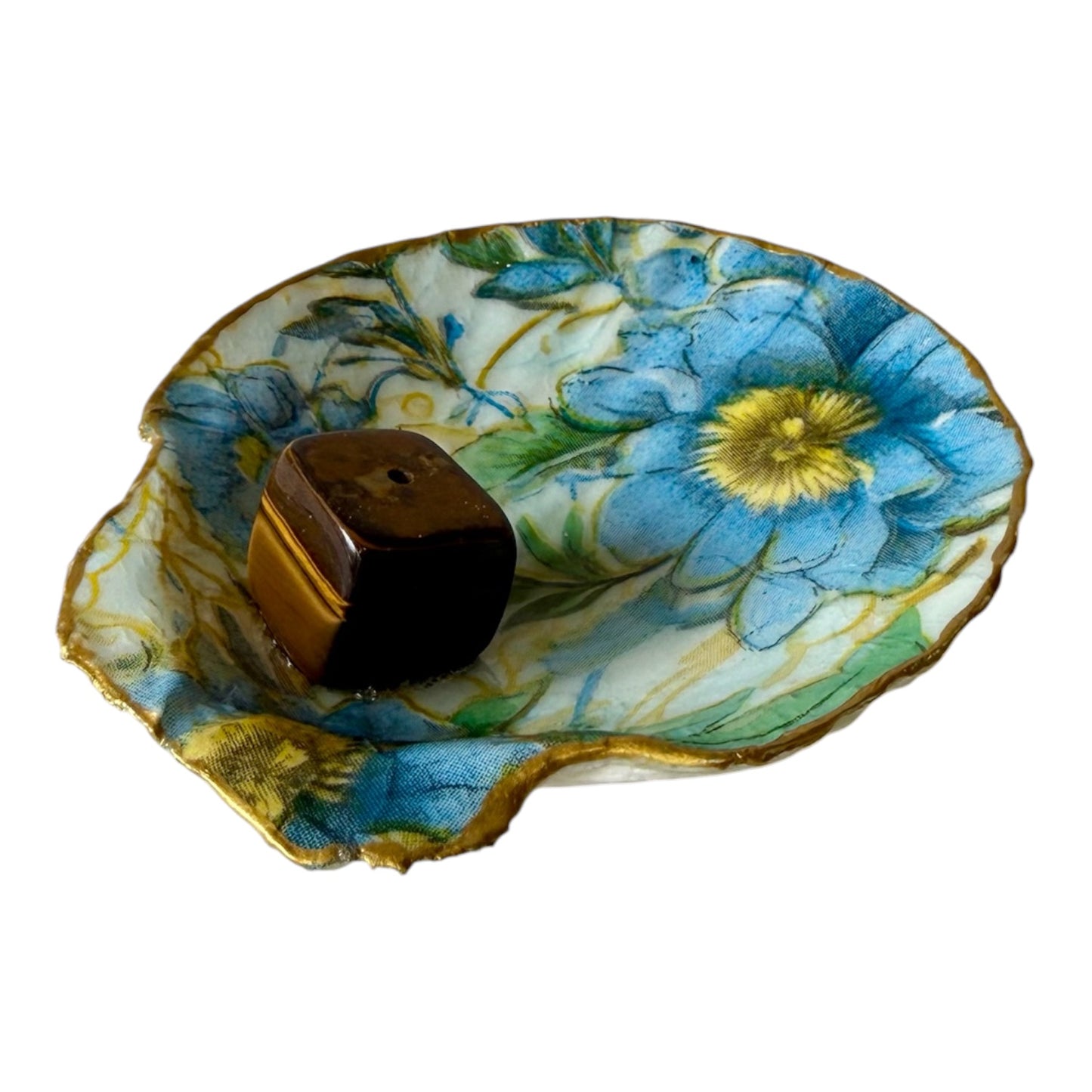 Wildflower Meadow Shell Incense Burner | Handmade Floral Scallop Shell Incense Holder