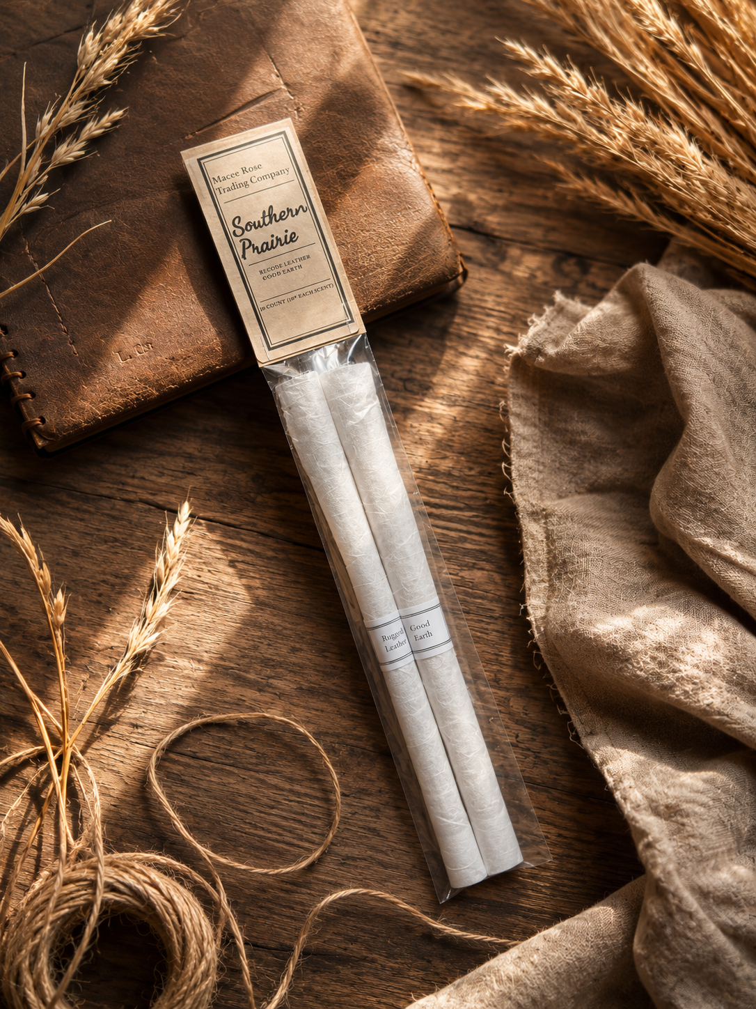 Southern Prairie Curated Incense Collection | Rugged Leather + Good Earth | Handmade Artisan Incense Gift Set